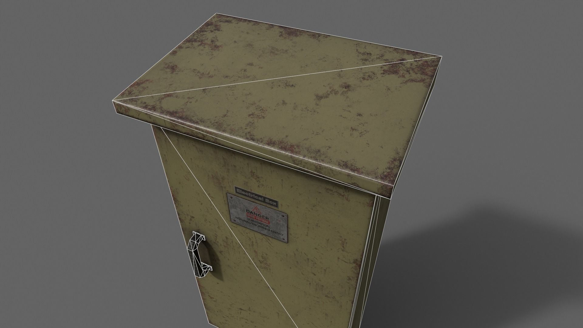PBR Electric Box Brown V5 Low-poly 3D model_19