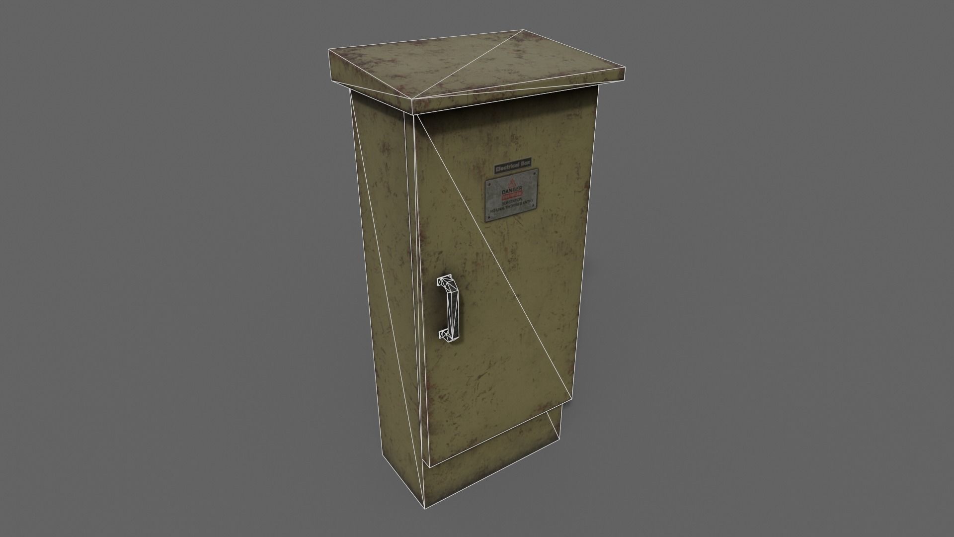 PBR Electric Box Brown V5 Low-poly 3D model_16