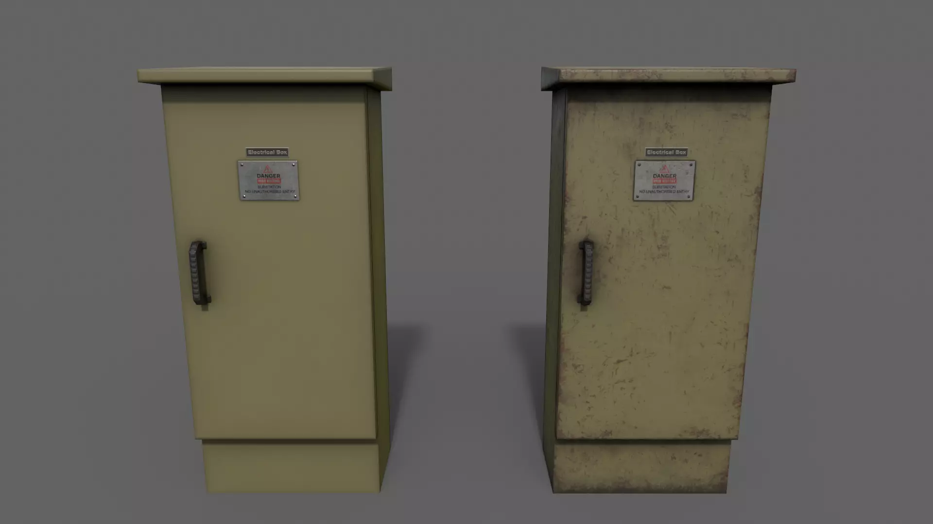 PBR Electric Box Brown V5 Low-poly 3D model_0