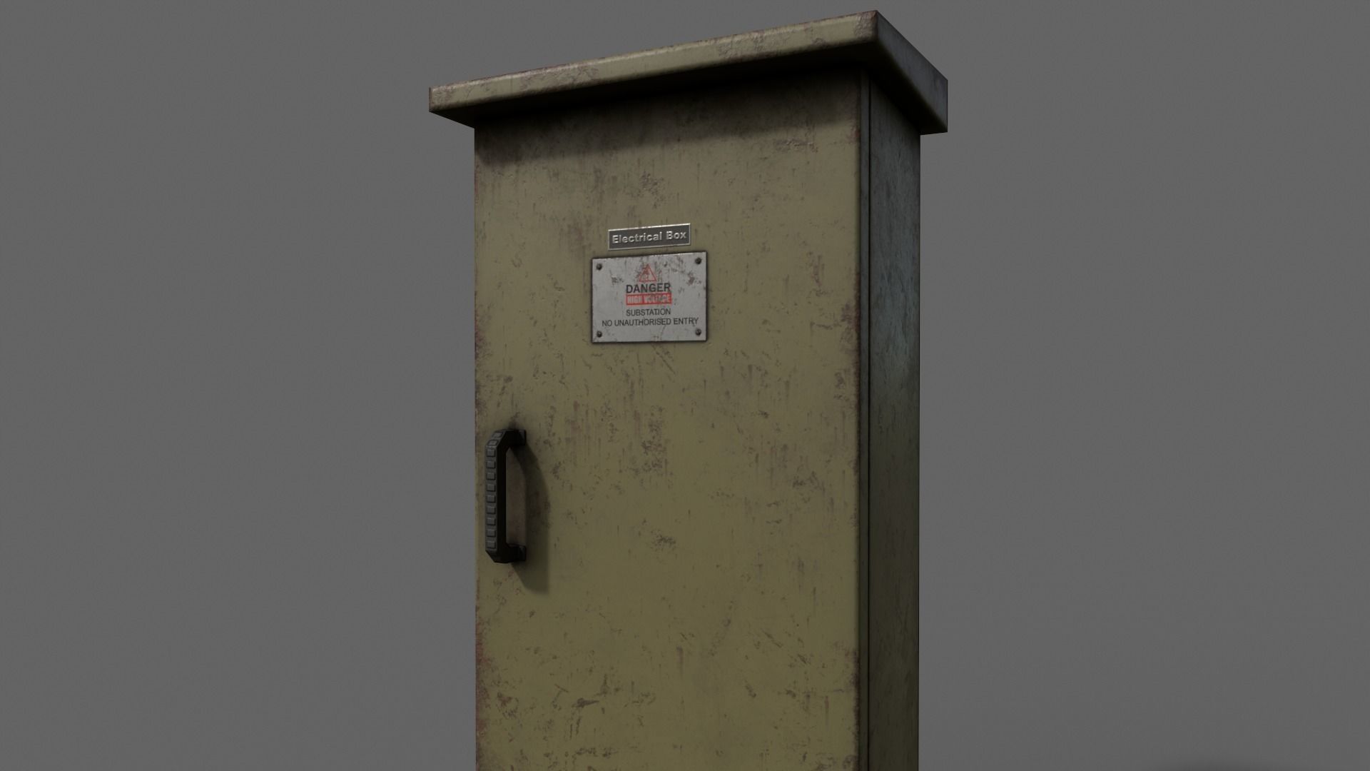 PBR Electric Box Brown V5 Low-poly 3D model_10