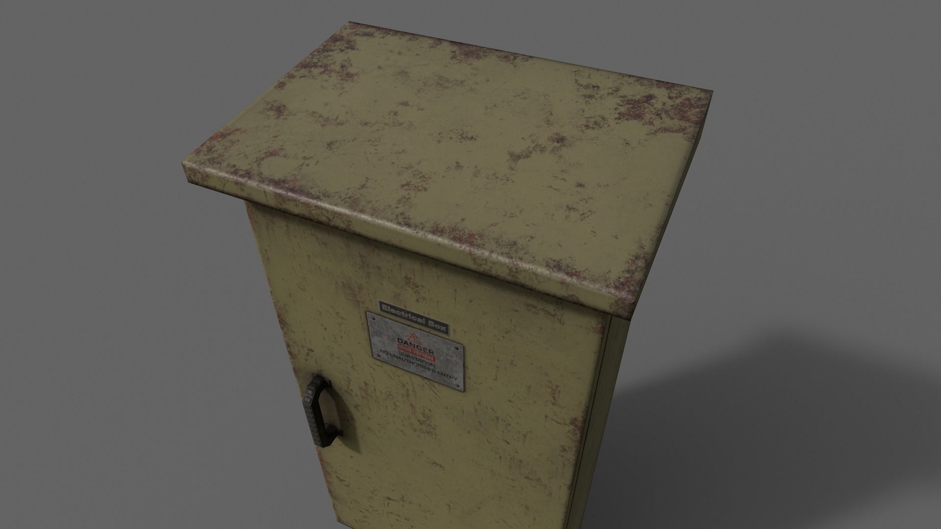 PBR Electric Box Brown V5 Low-poly 3D model_12