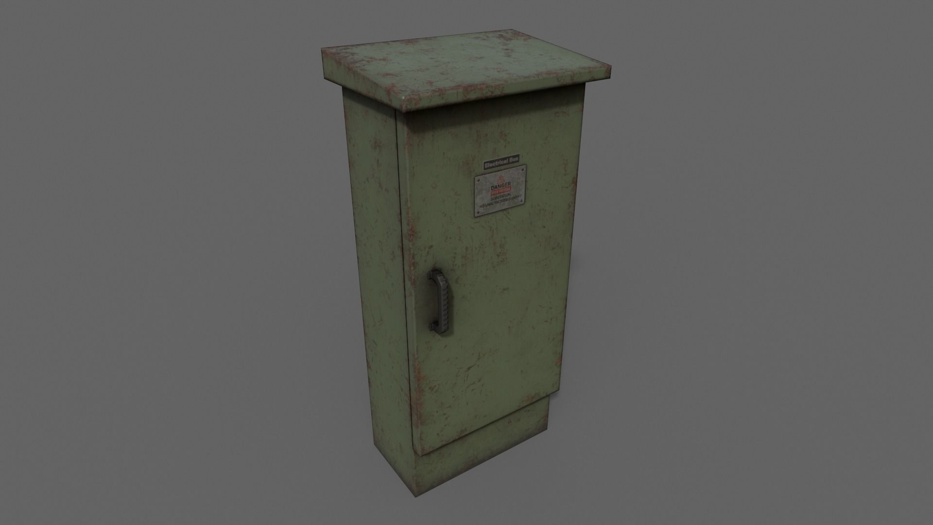 PBR Electric Box DarkGreen V5 Low-poly 3D model_9