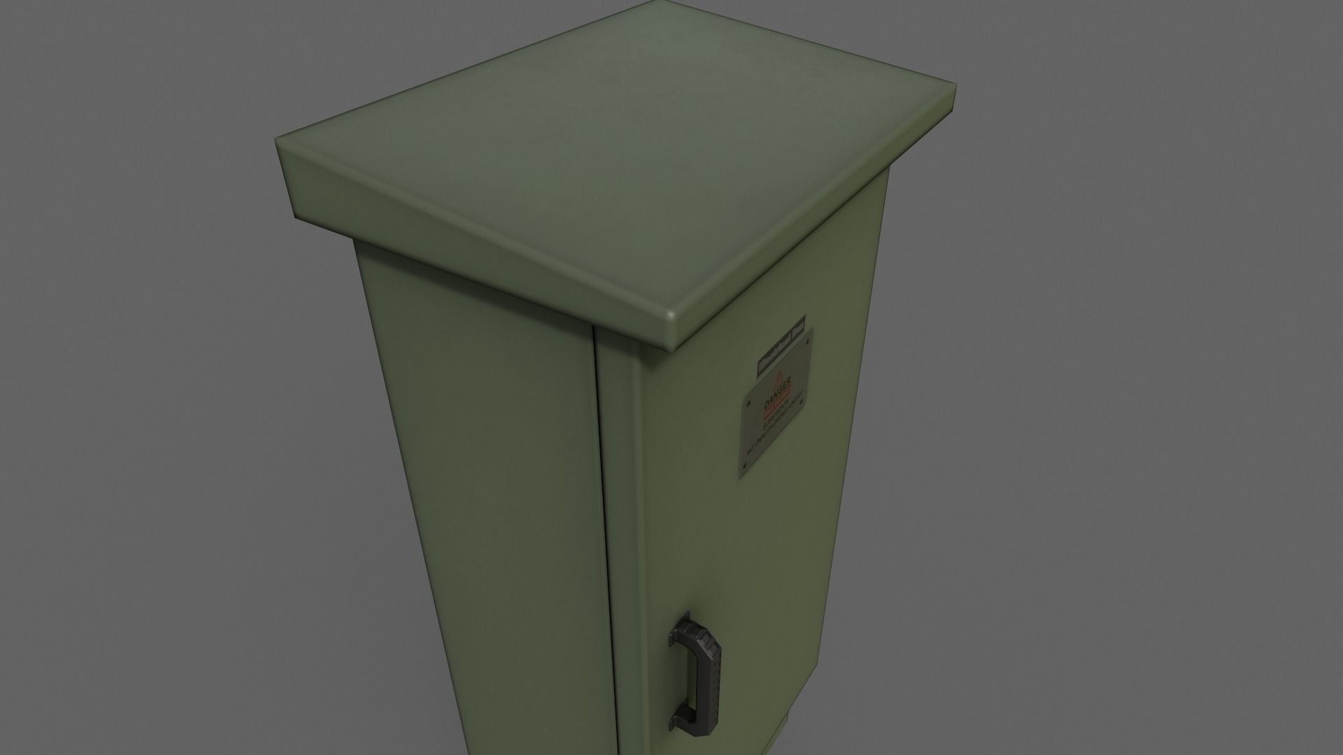 PBR Electric Box DarkGreen V5 Low-poly 3D model_4