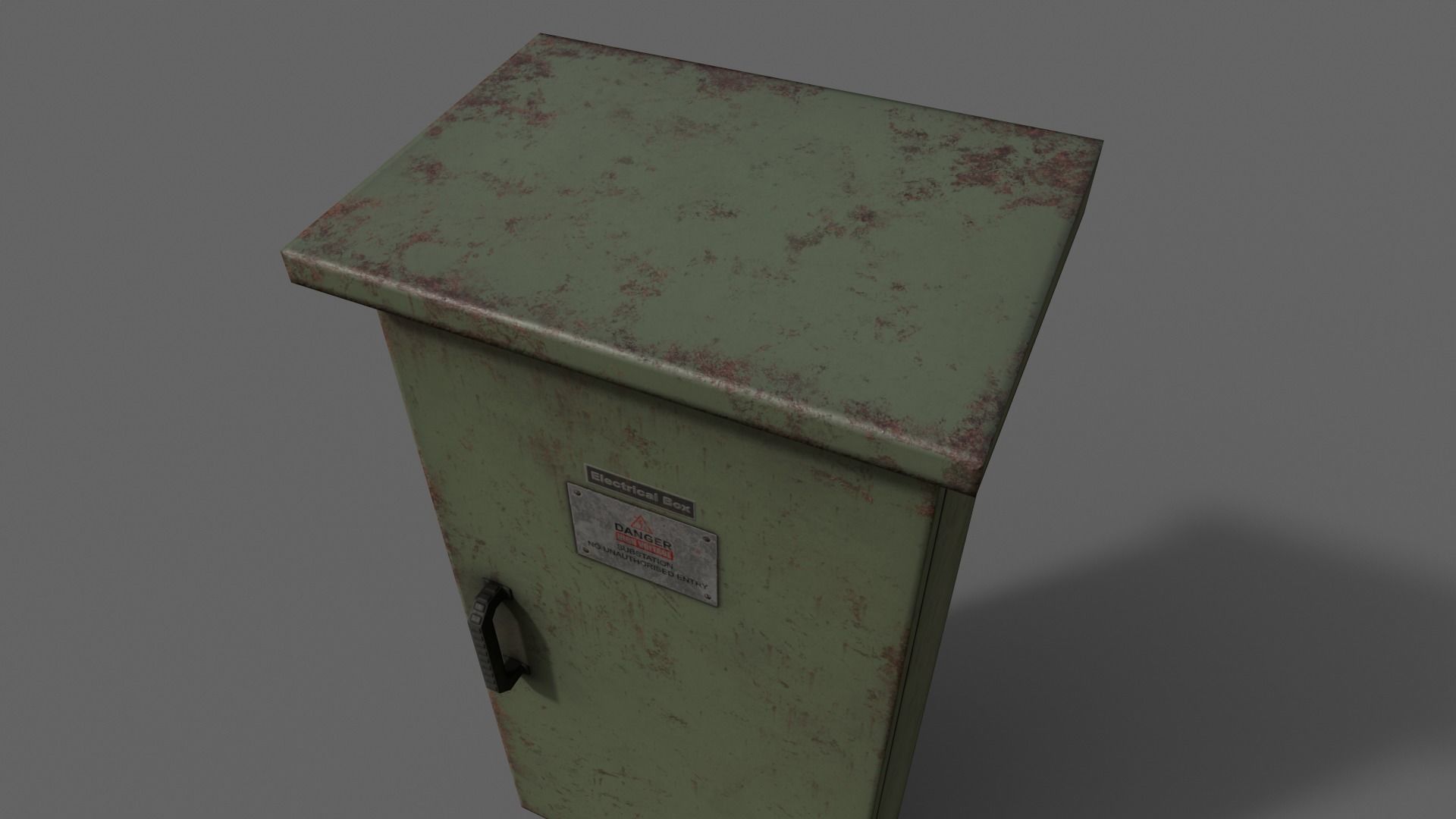 PBR Electric Box DarkGreen V5 Low-poly 3D model_12