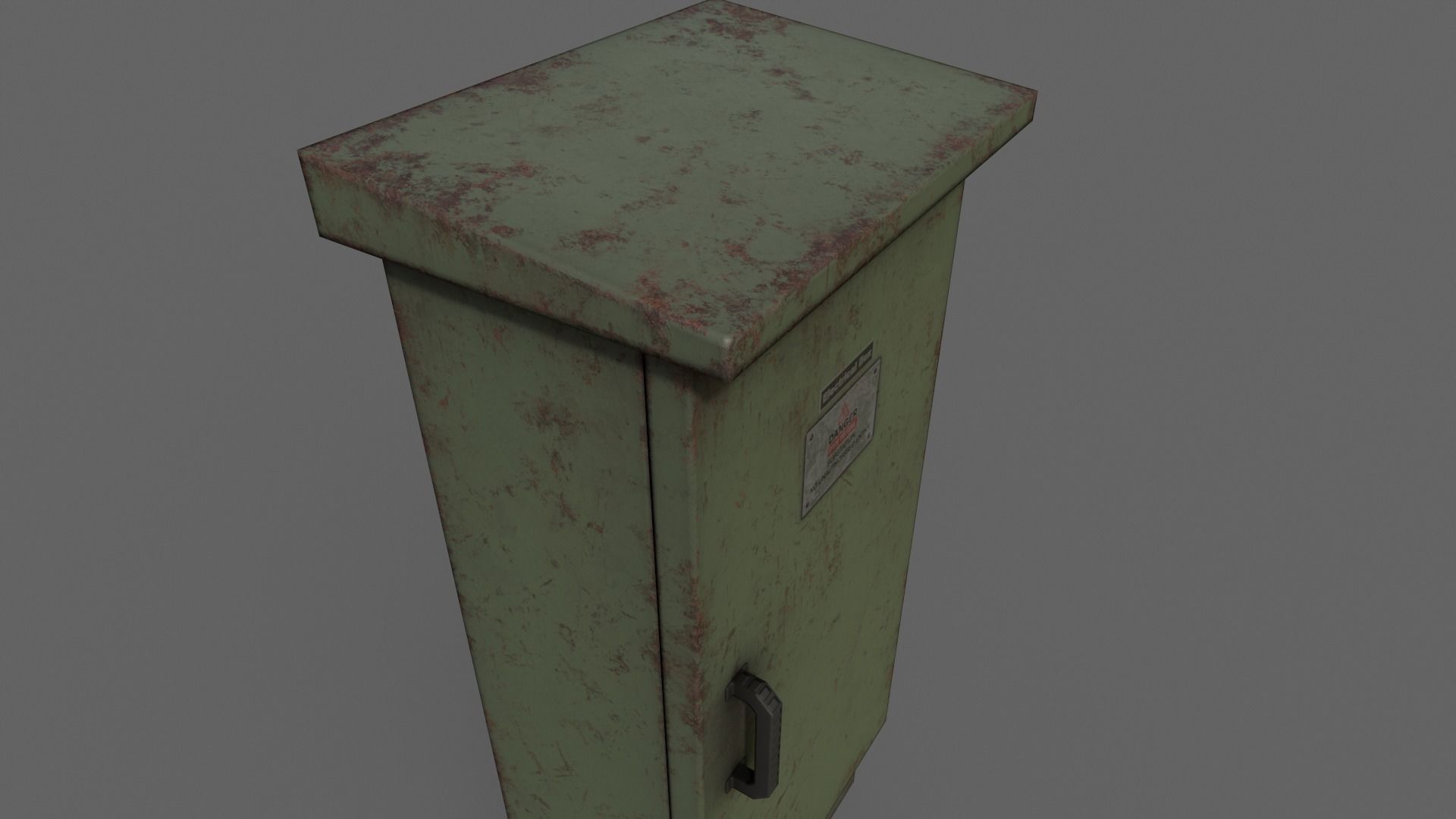 PBR Electric Box DarkGreen V5 Low-poly 3D model_11