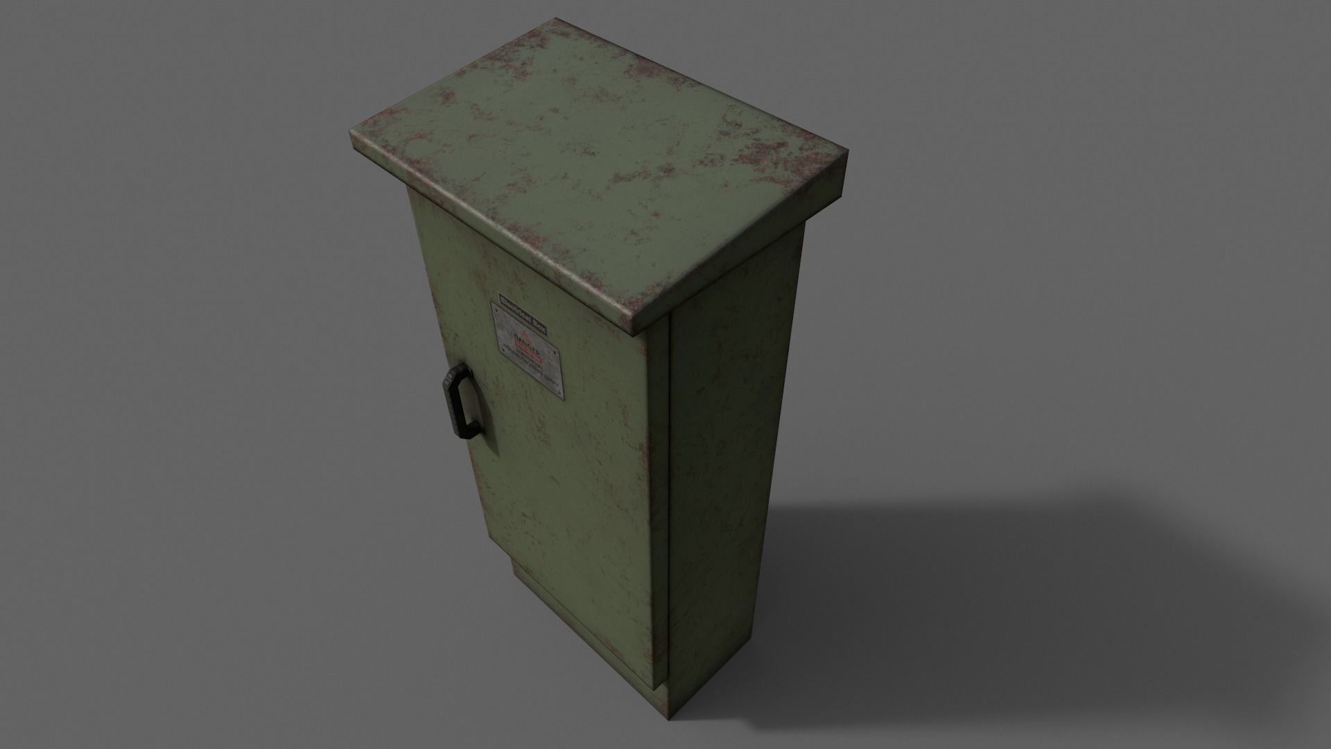 PBR Electric Box DarkGreen V5 Low-poly 3D model_13