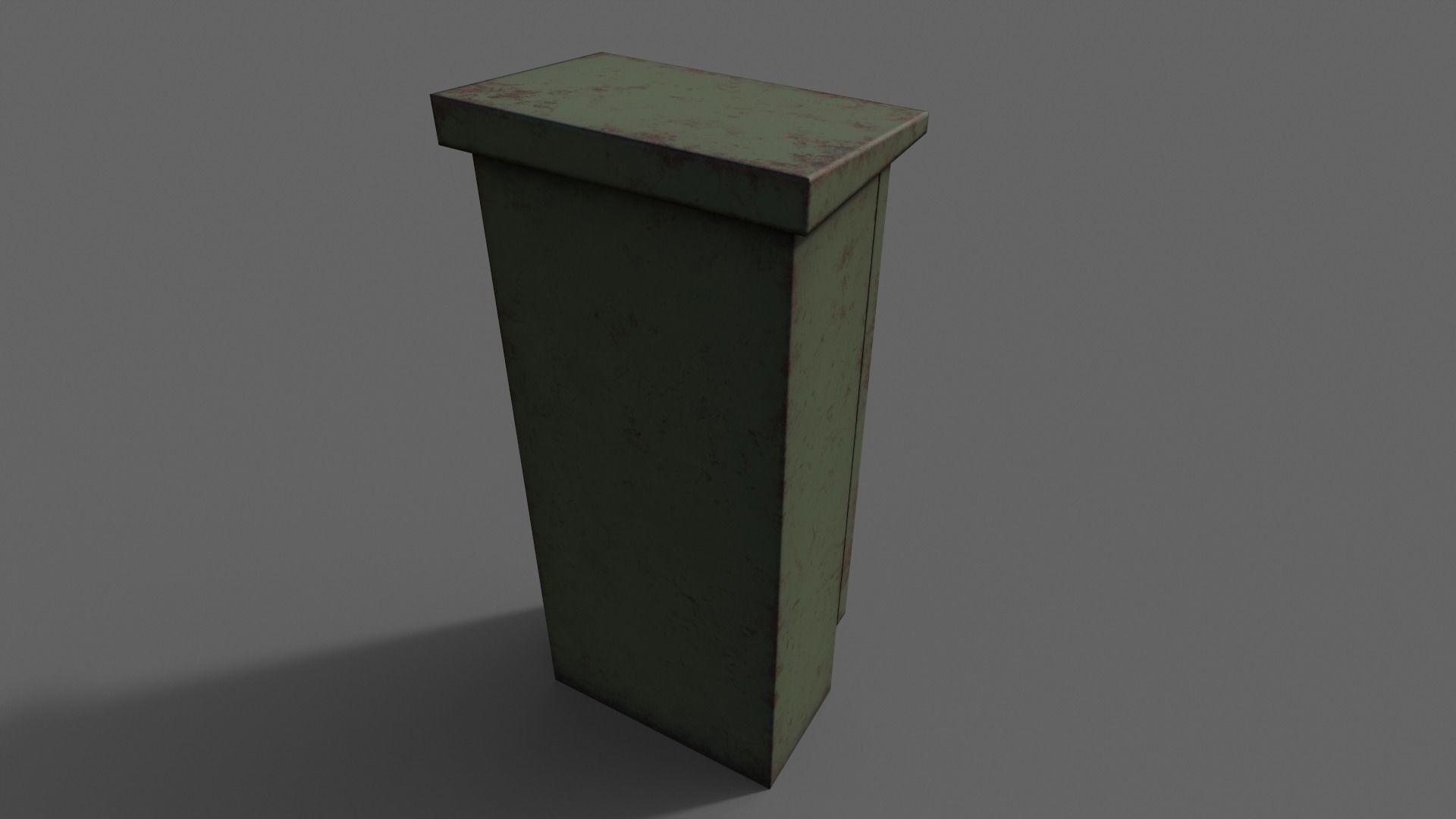 PBR Electric Box DarkGreen V5 Low-poly 3D model_15