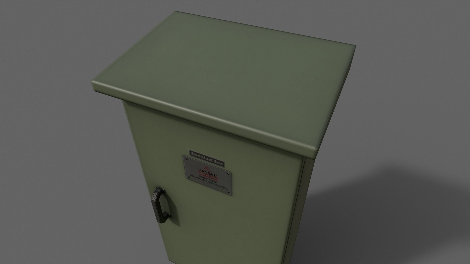 PBR Electric Box DarkGreen V5 Low-poly 3D model_5