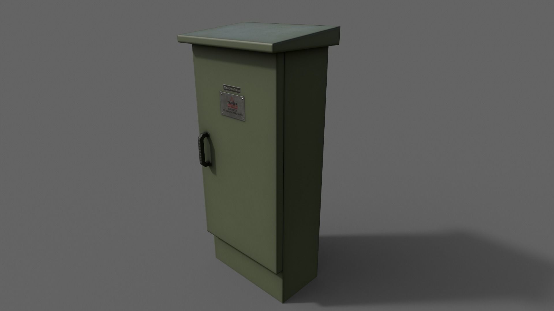 PBR Electric Box DarkGreen V5 Low-poly 3D model_7