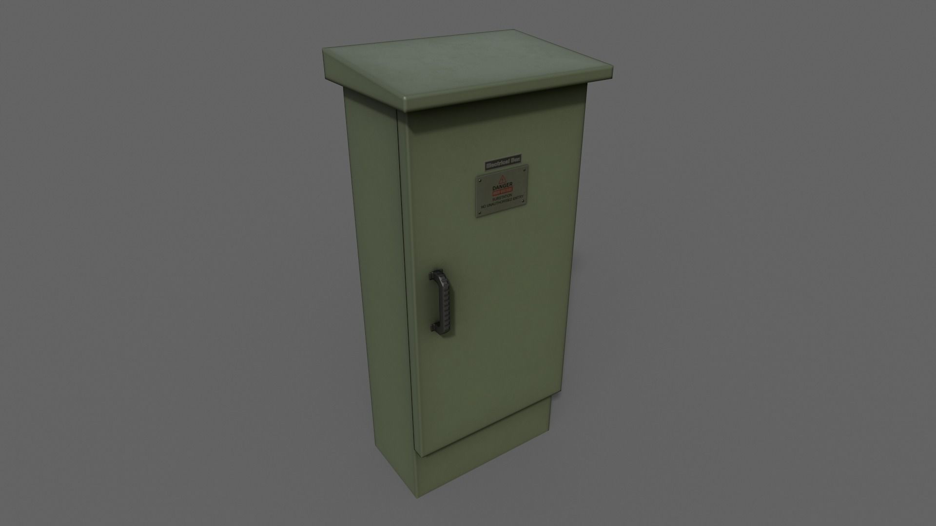 PBR Electric Box DarkGreen V5 Low-poly 3D model_2