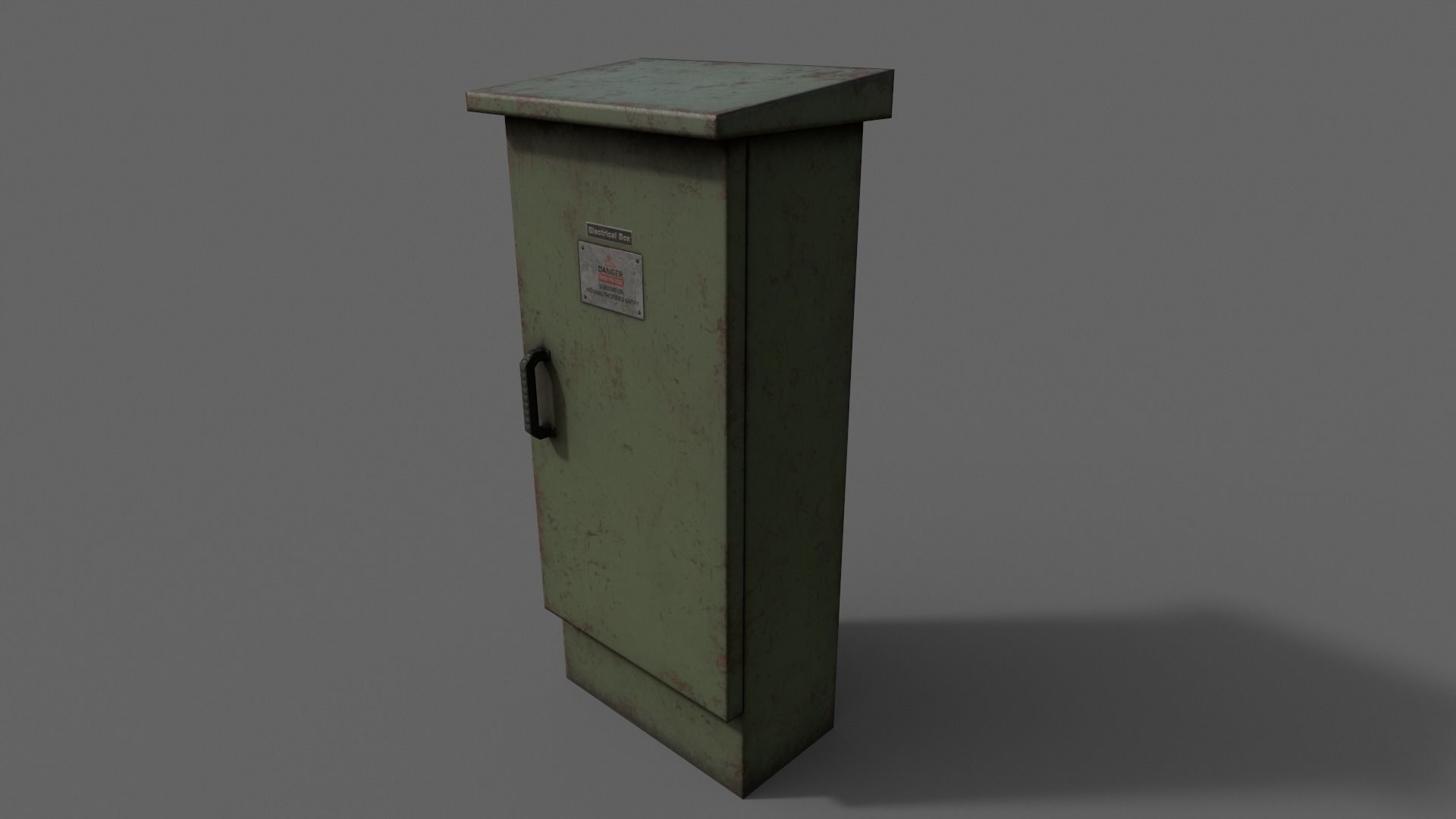 PBR Electric Box DarkGreen V5 Low-poly 3D model_14