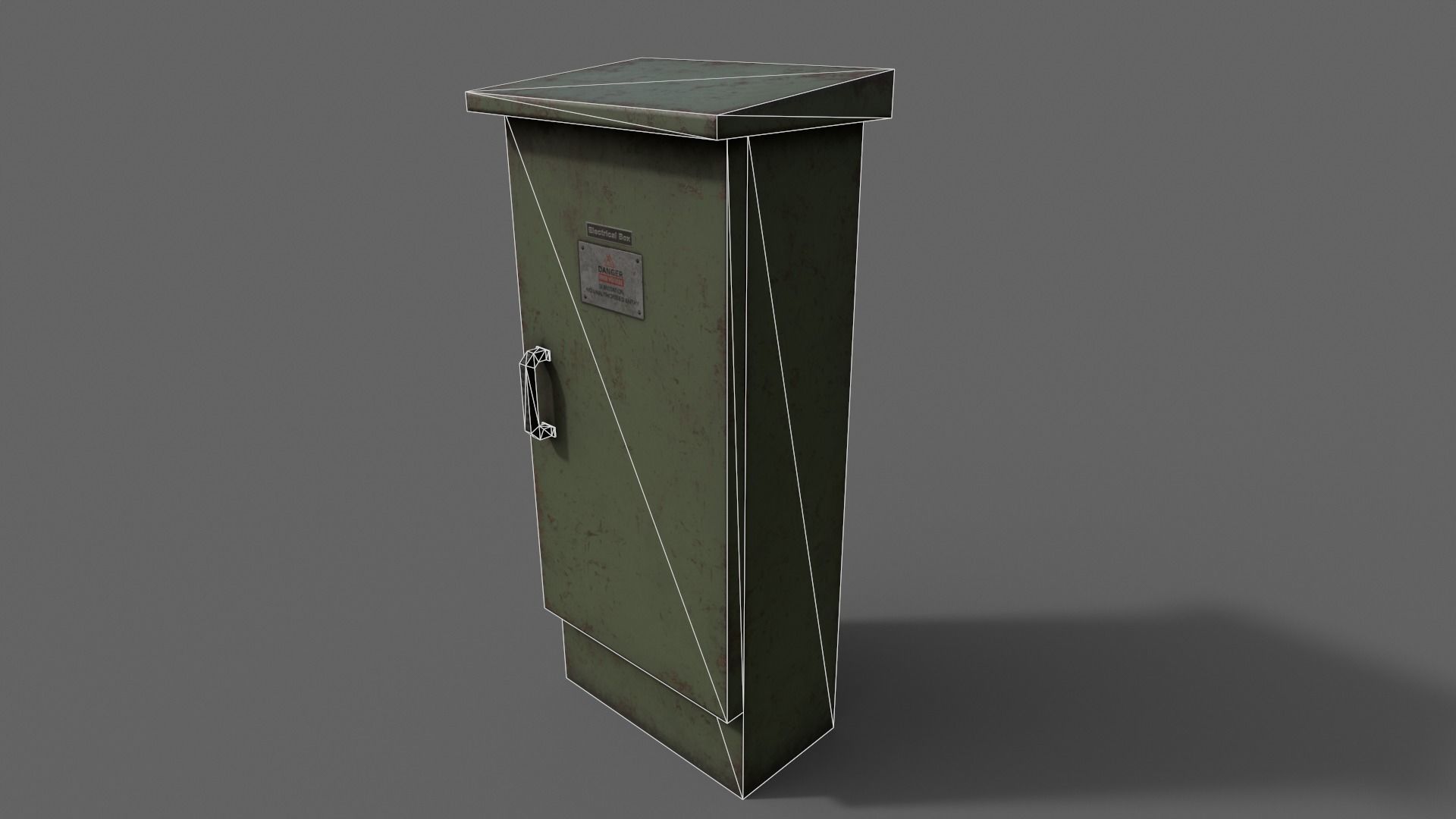 PBR Electric Box DarkGreen V5 Low-poly 3D model_21