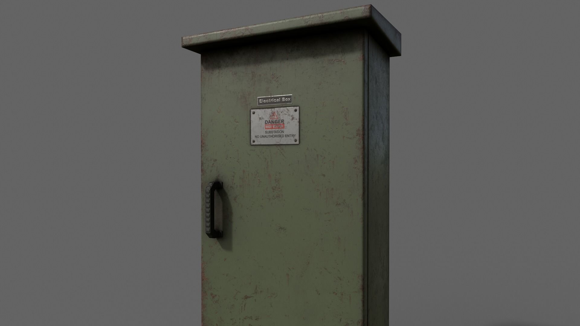 PBR Electric Box DarkGreen V5 Low-poly 3D model_10