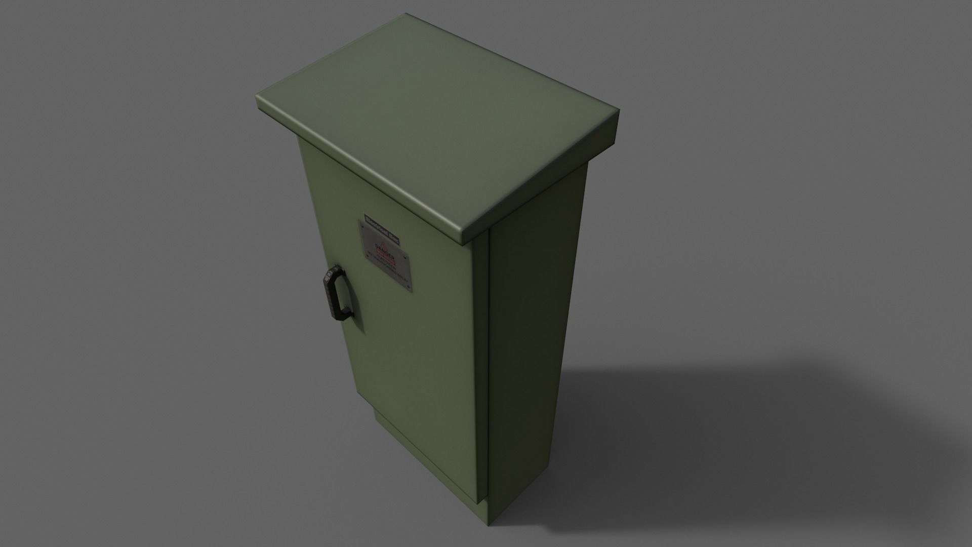 PBR Electric Box DarkGreen V5 Low-poly 3D model_6