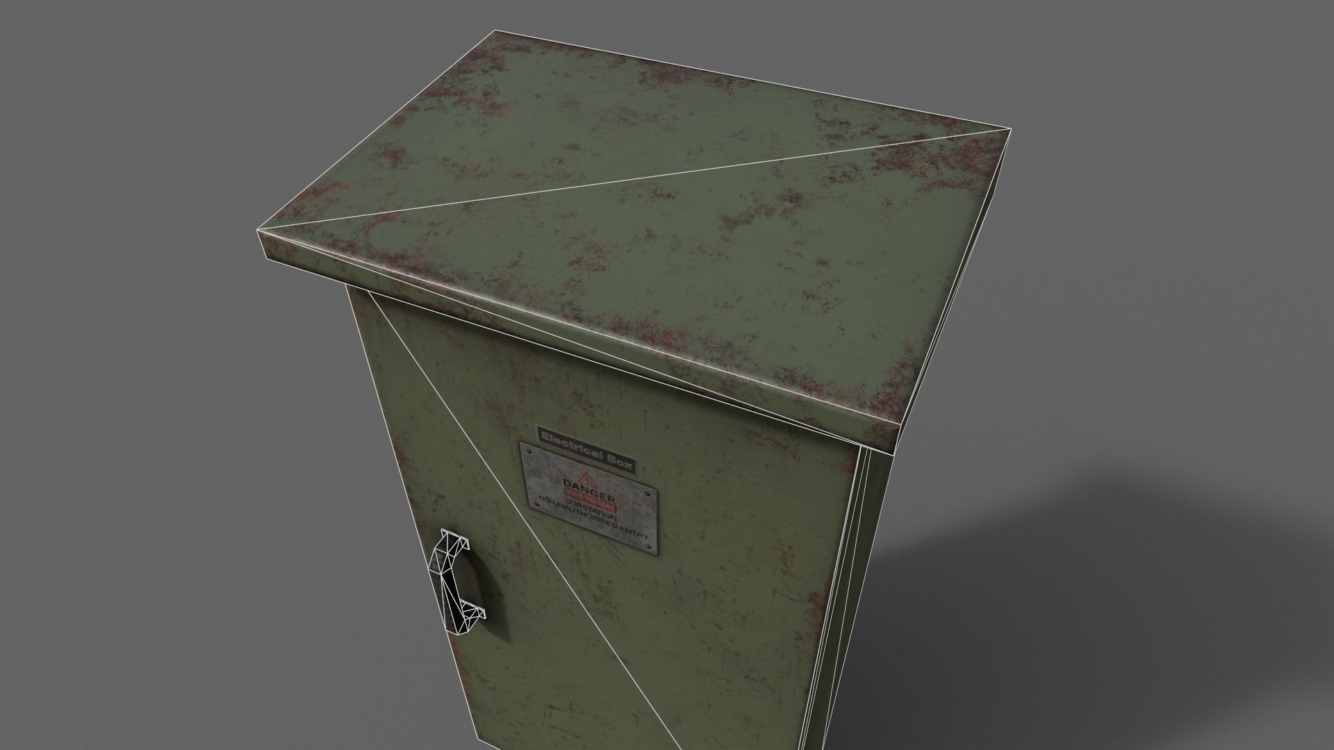 PBR Electric Box DarkGreen V5 Low-poly 3D model_19