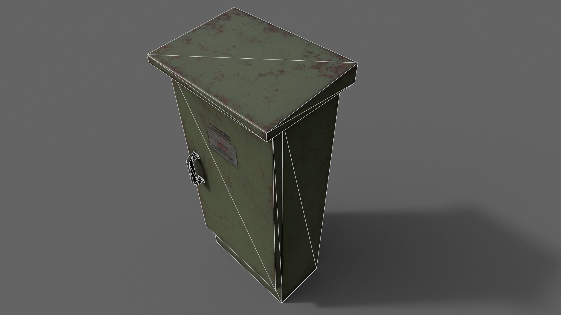 PBR Electric Box DarkGreen V5 Low-poly 3D model_20