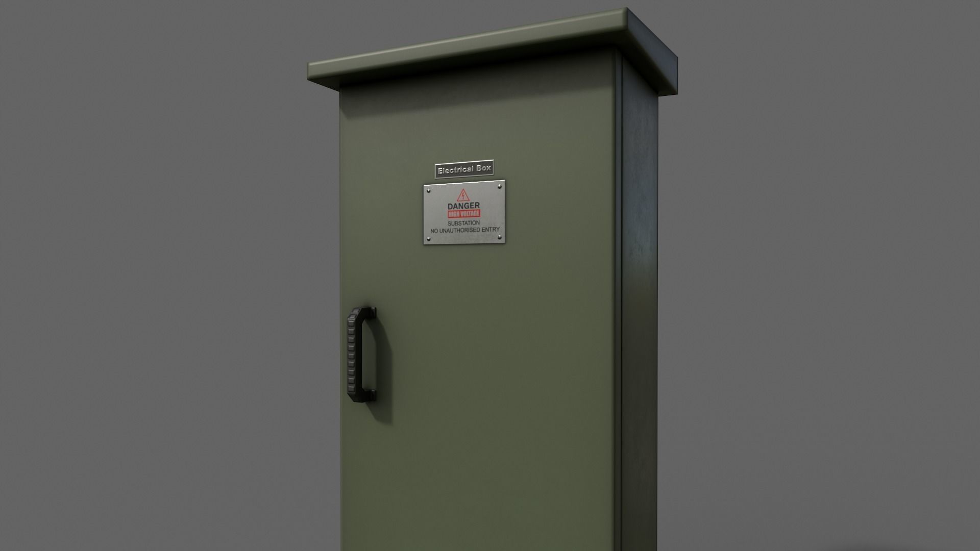 PBR Electric Box DarkGreen V5 Low-poly 3D model_3