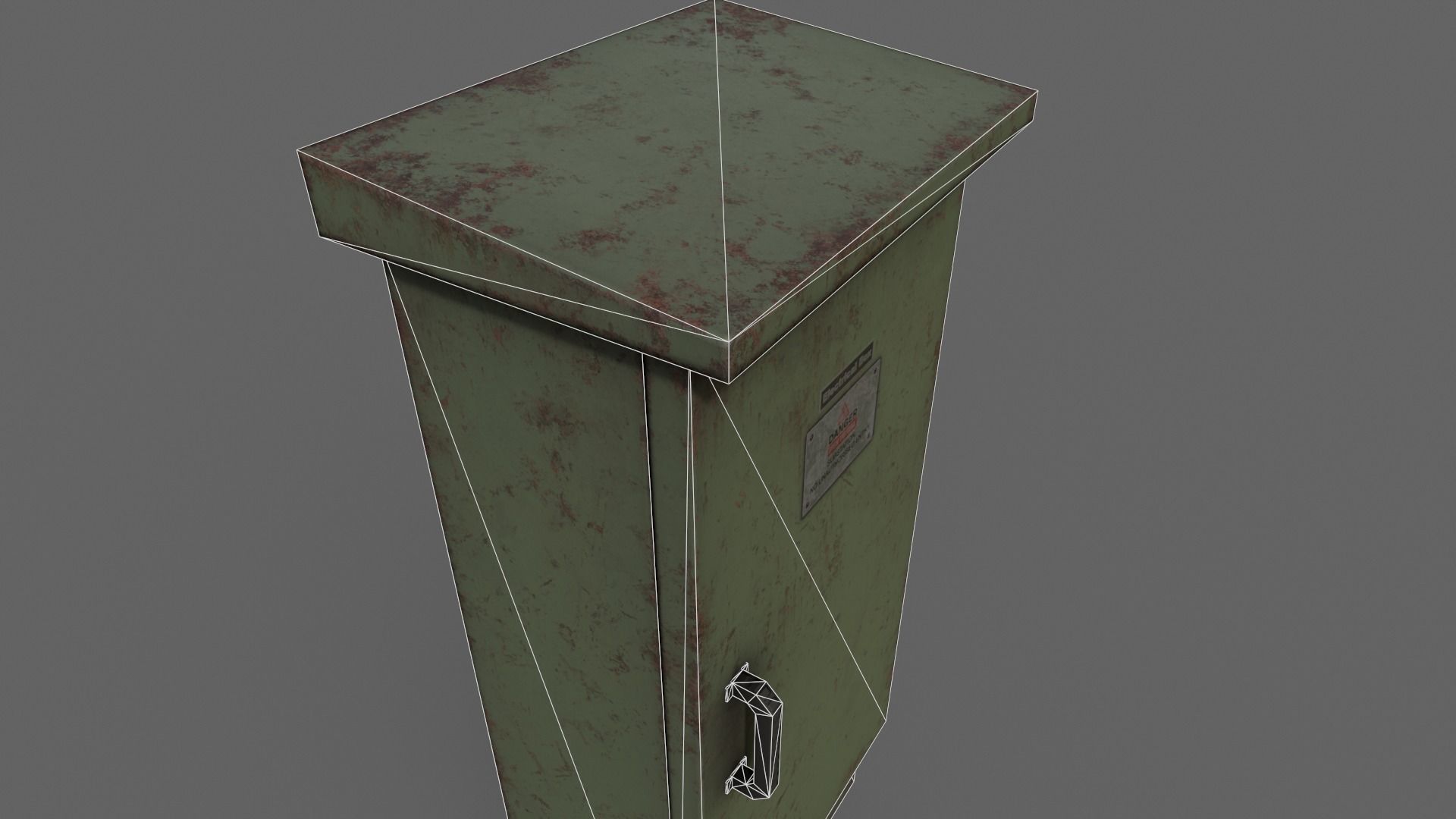 PBR Electric Box DarkGreen V5 Low-poly 3D model_18