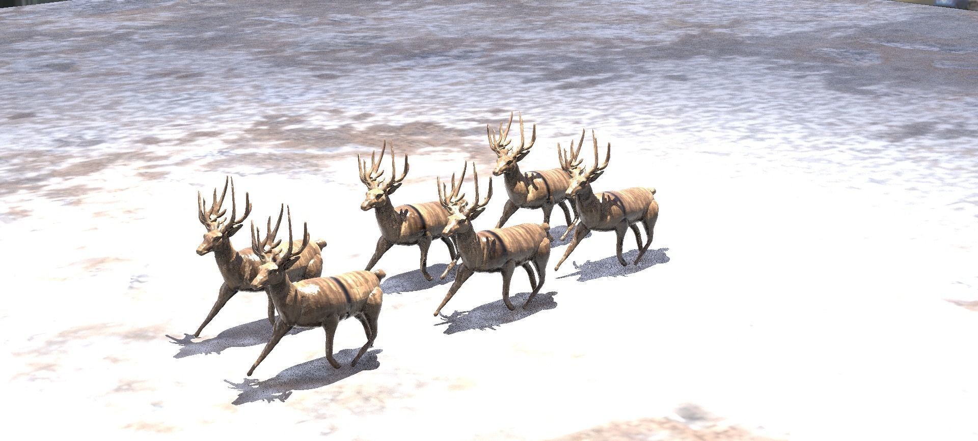 Reindeer statue 6 3D model_1