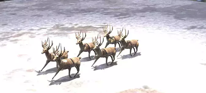 Reindeer statue 6 3D model