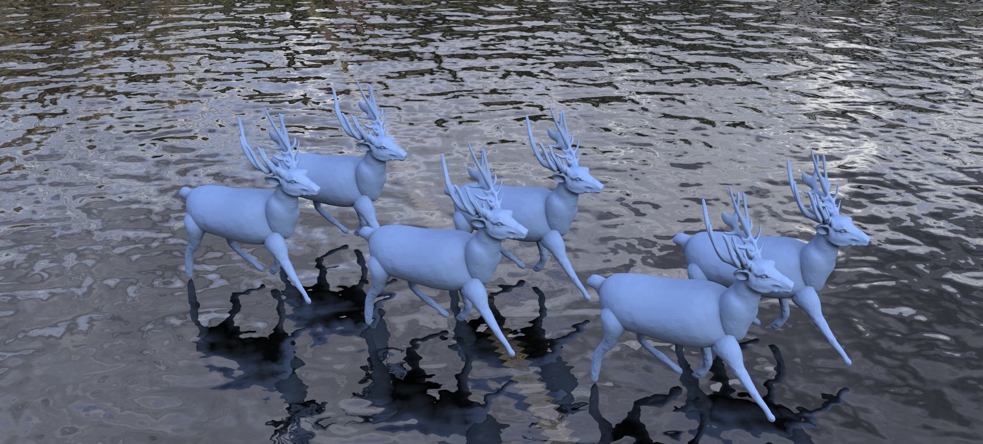 Reindeer statue 6 3D model_2