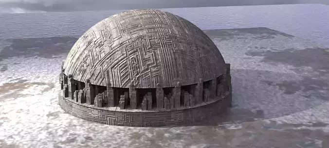 Sci-Fi Dome City with sub tools  3D model
