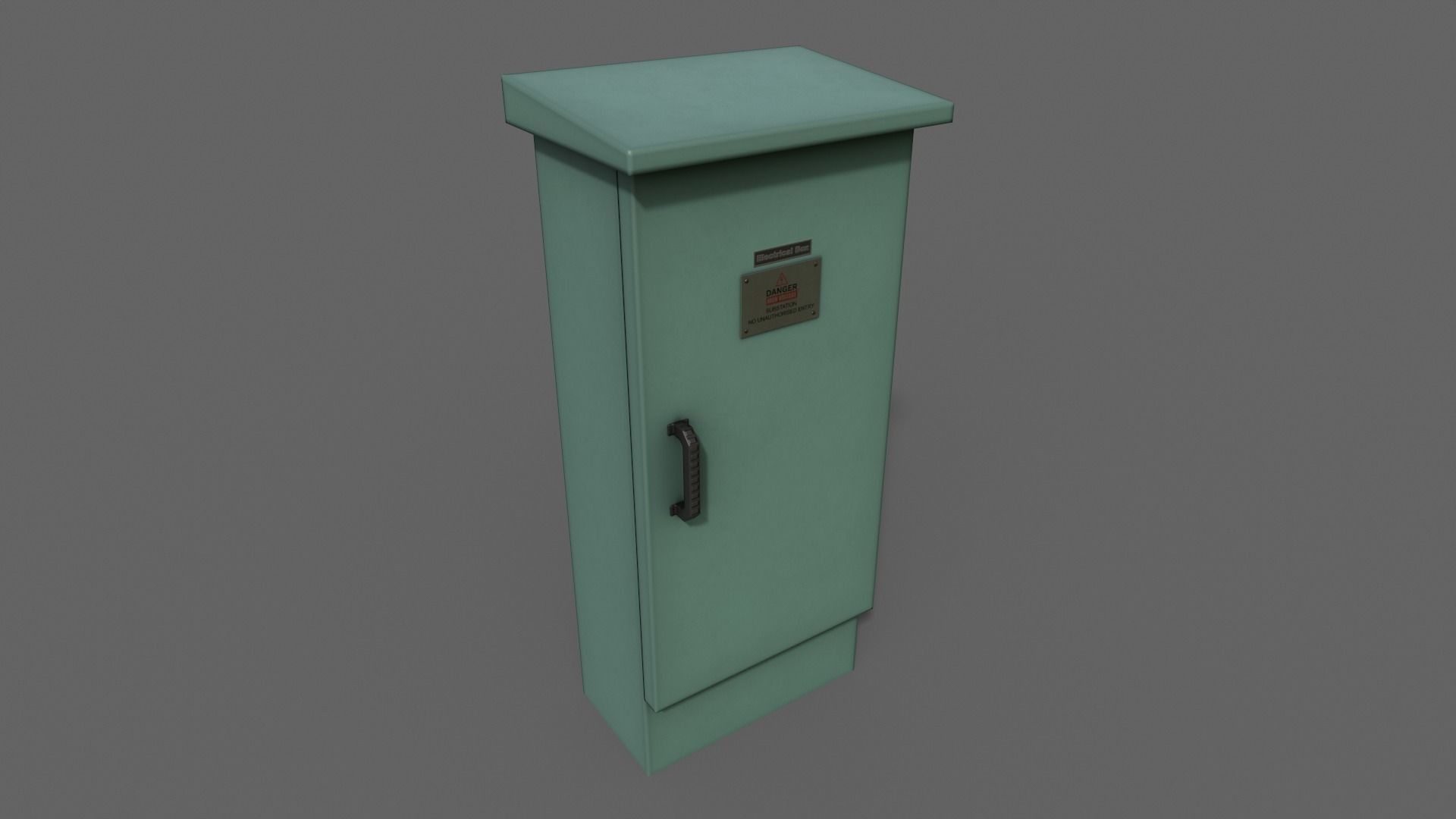 PBR Electric Box Green V5 Low-poly 3D model_2