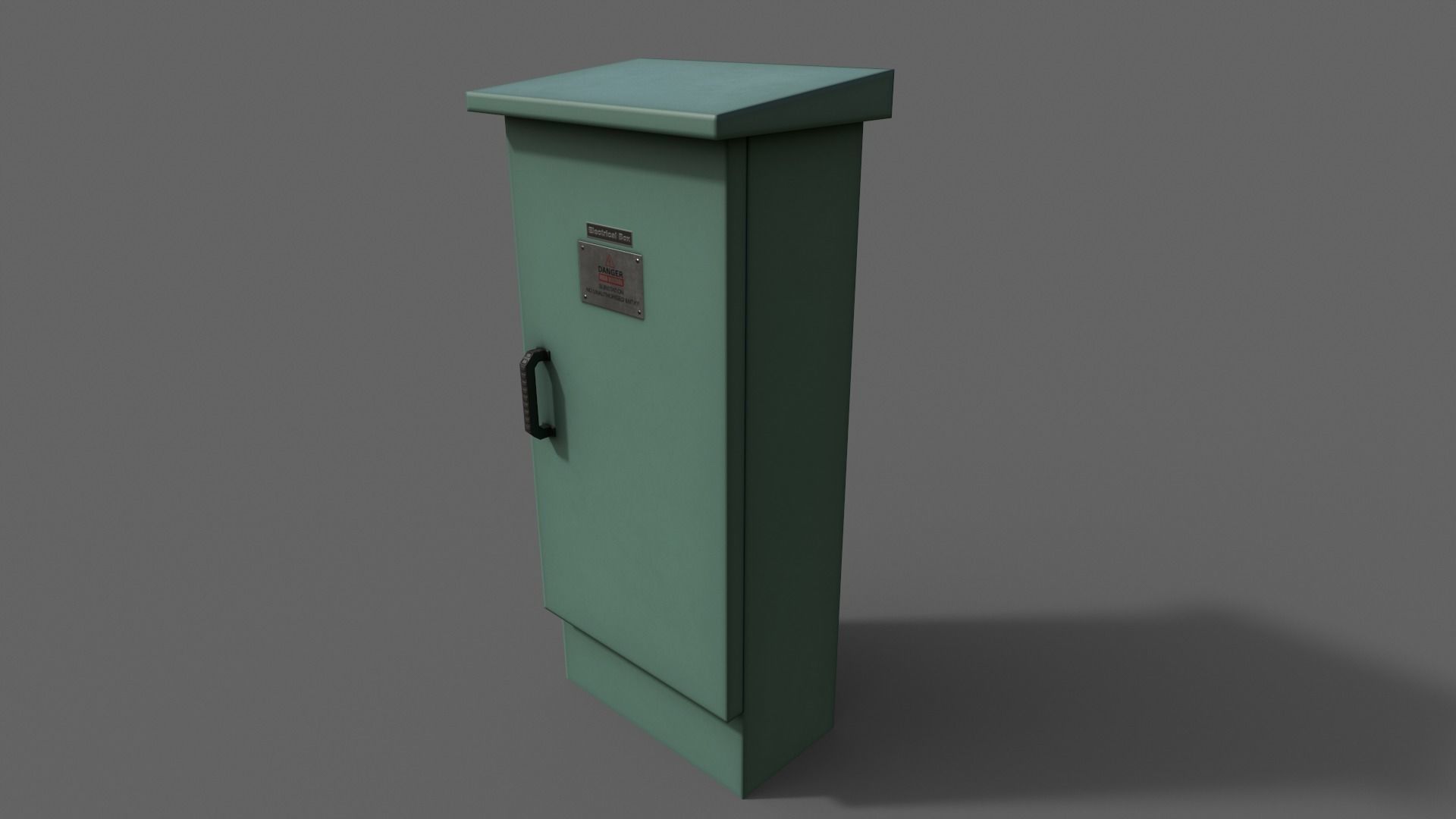 PBR Electric Box Green V5 Low-poly 3D model_7