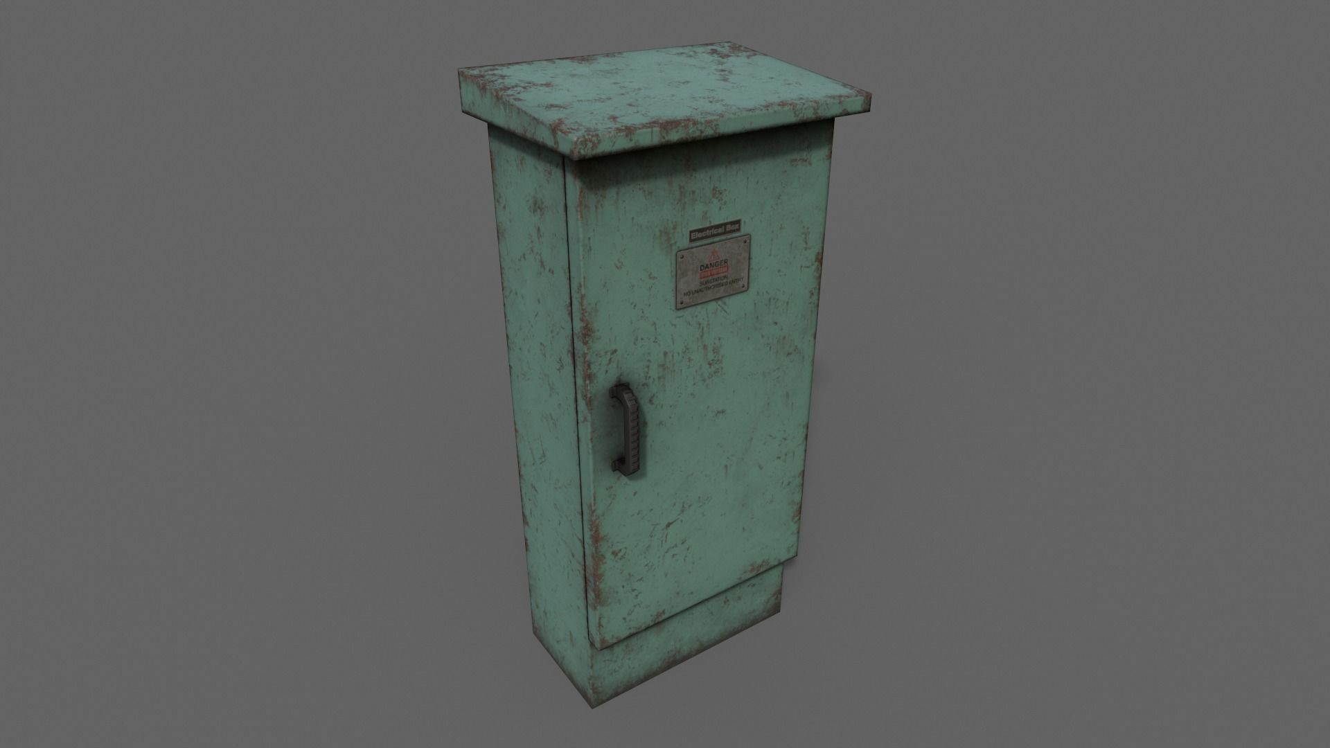 PBR Electric Box Green V5 Low-poly 3D model_9