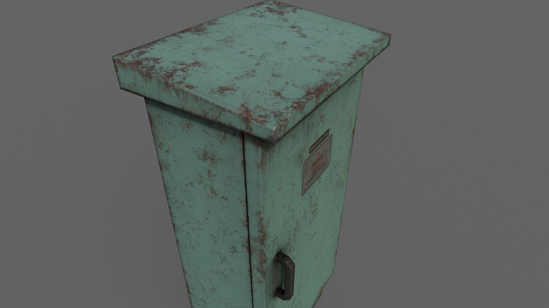 PBR Electric Box Green V5 Low-poly 3D model_11