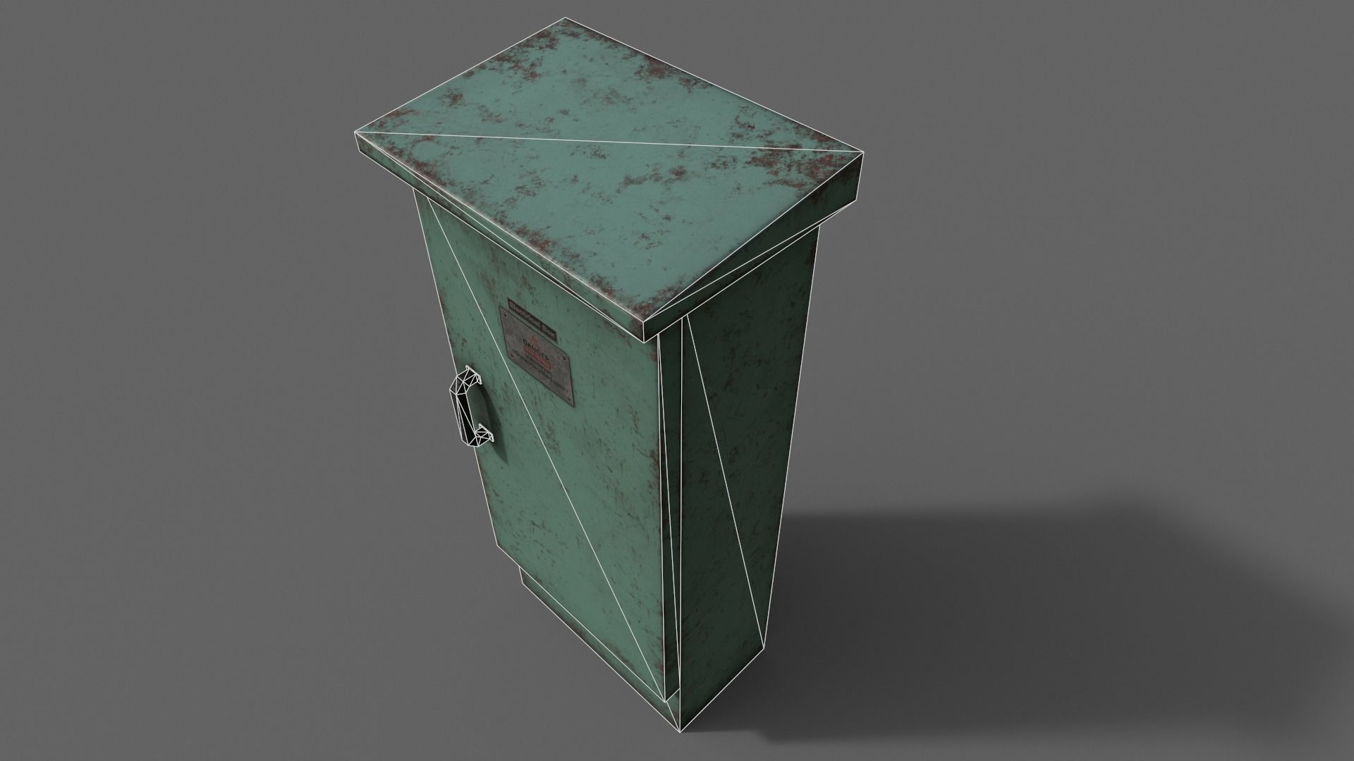 PBR Electric Box Green V5 Low-poly 3D model_20