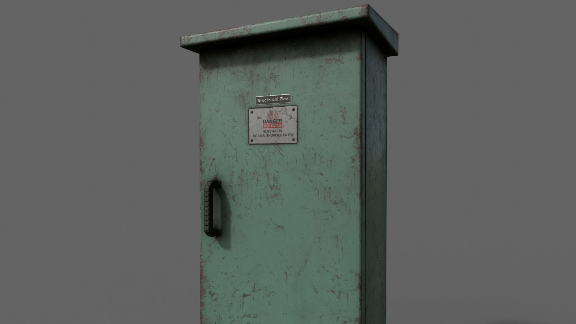 PBR Electric Box Green V5 Low-poly 3D model_10