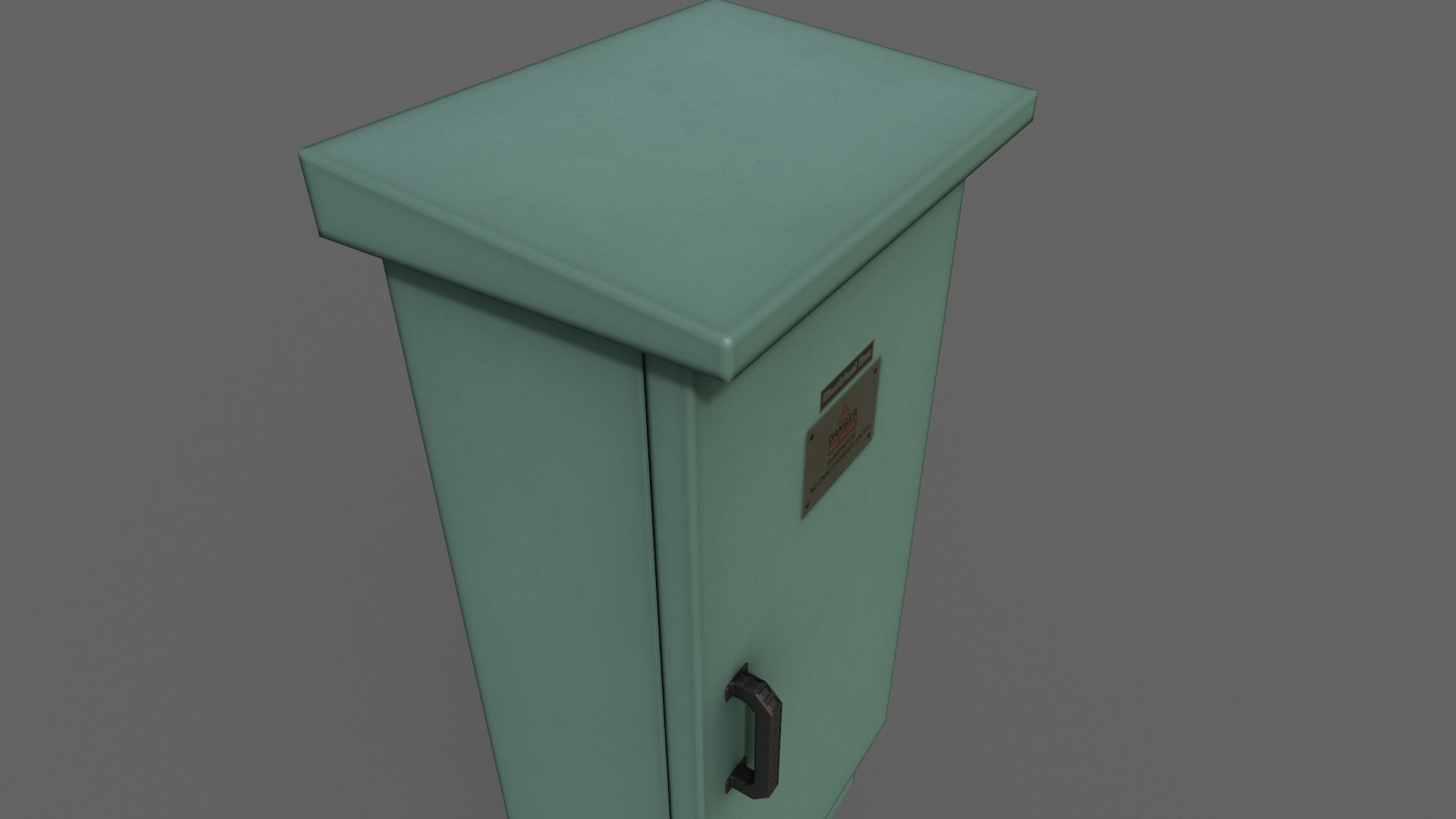 PBR Electric Box Green V5 Low-poly 3D model_4
