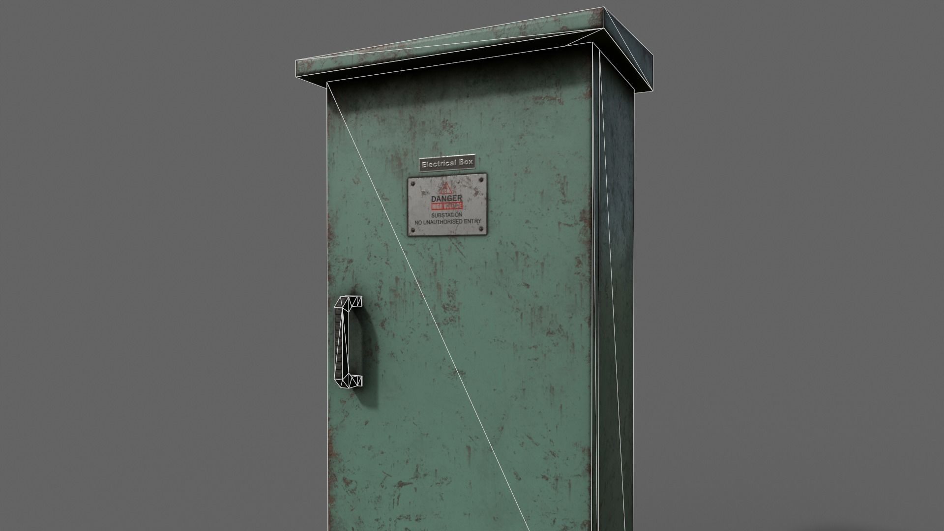 PBR Electric Box Green V5 Low-poly 3D model_17
