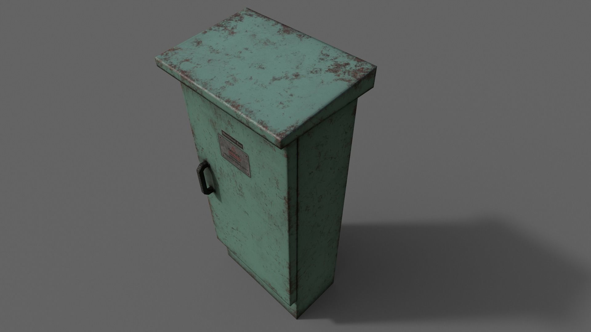 PBR Electric Box Green V5 Low-poly 3D model_13