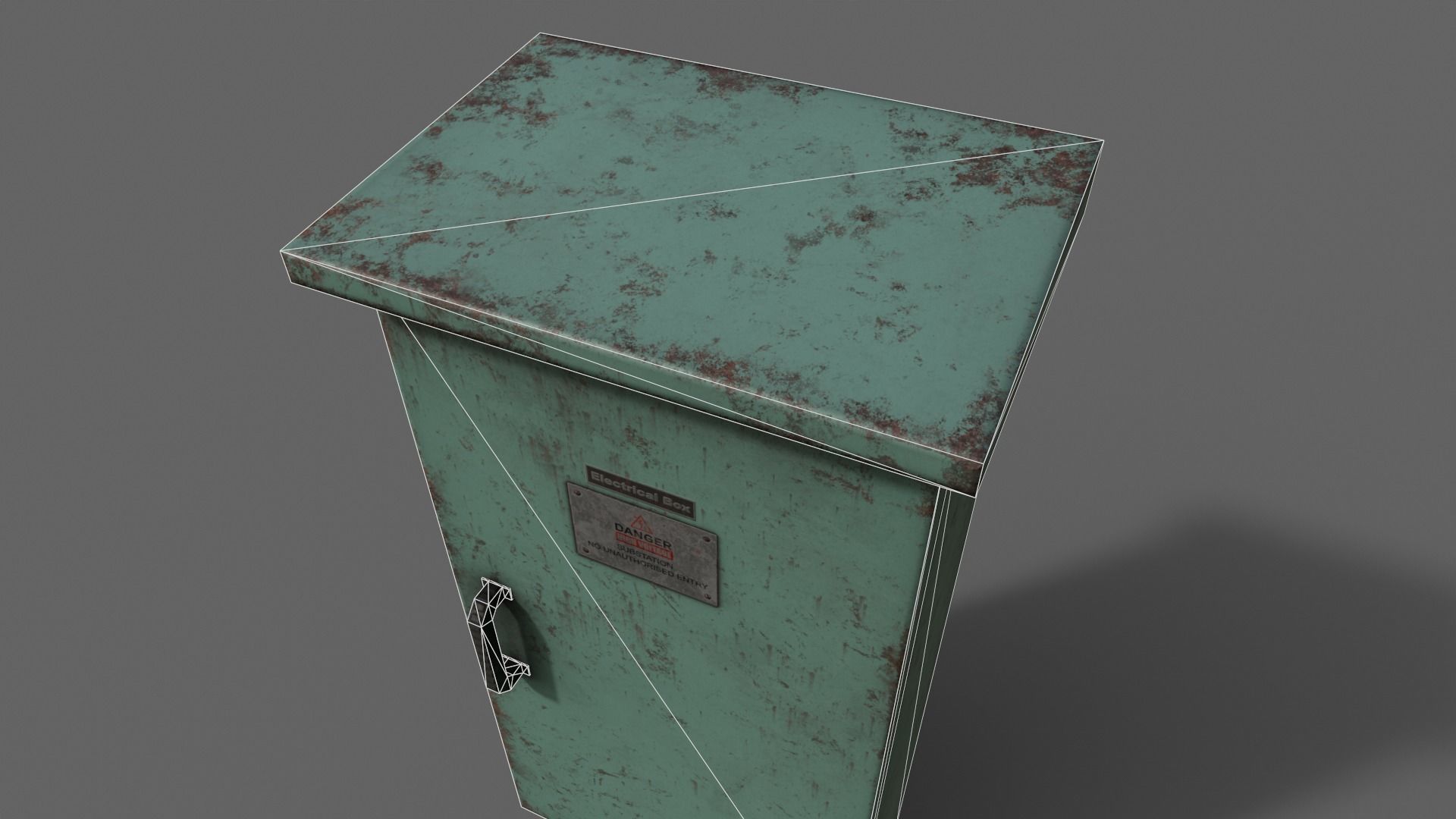 PBR Electric Box Green V5 Low-poly 3D model_19