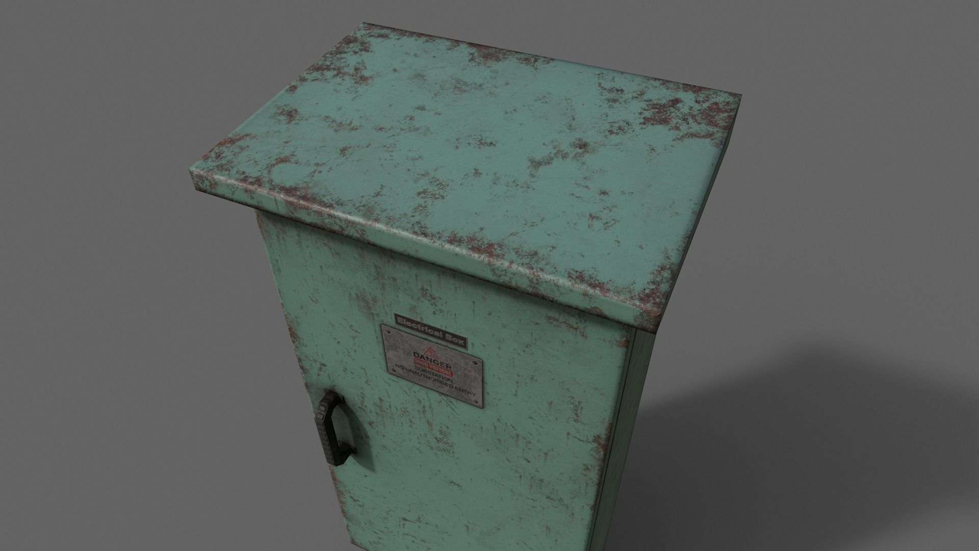 PBR Electric Box Green V5 Low-poly 3D model_12