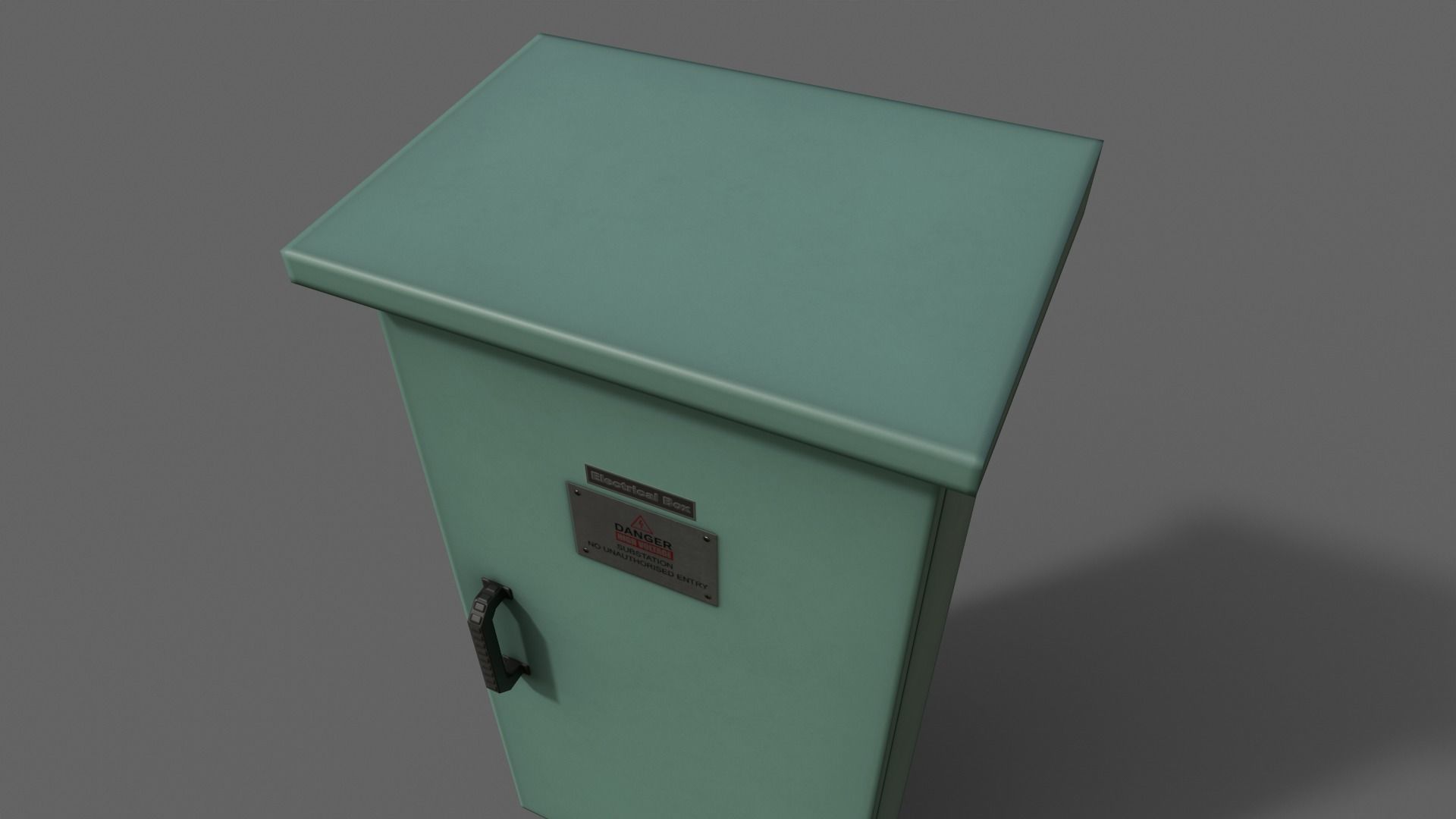 PBR Electric Box Green V5 Low-poly 3D model_5