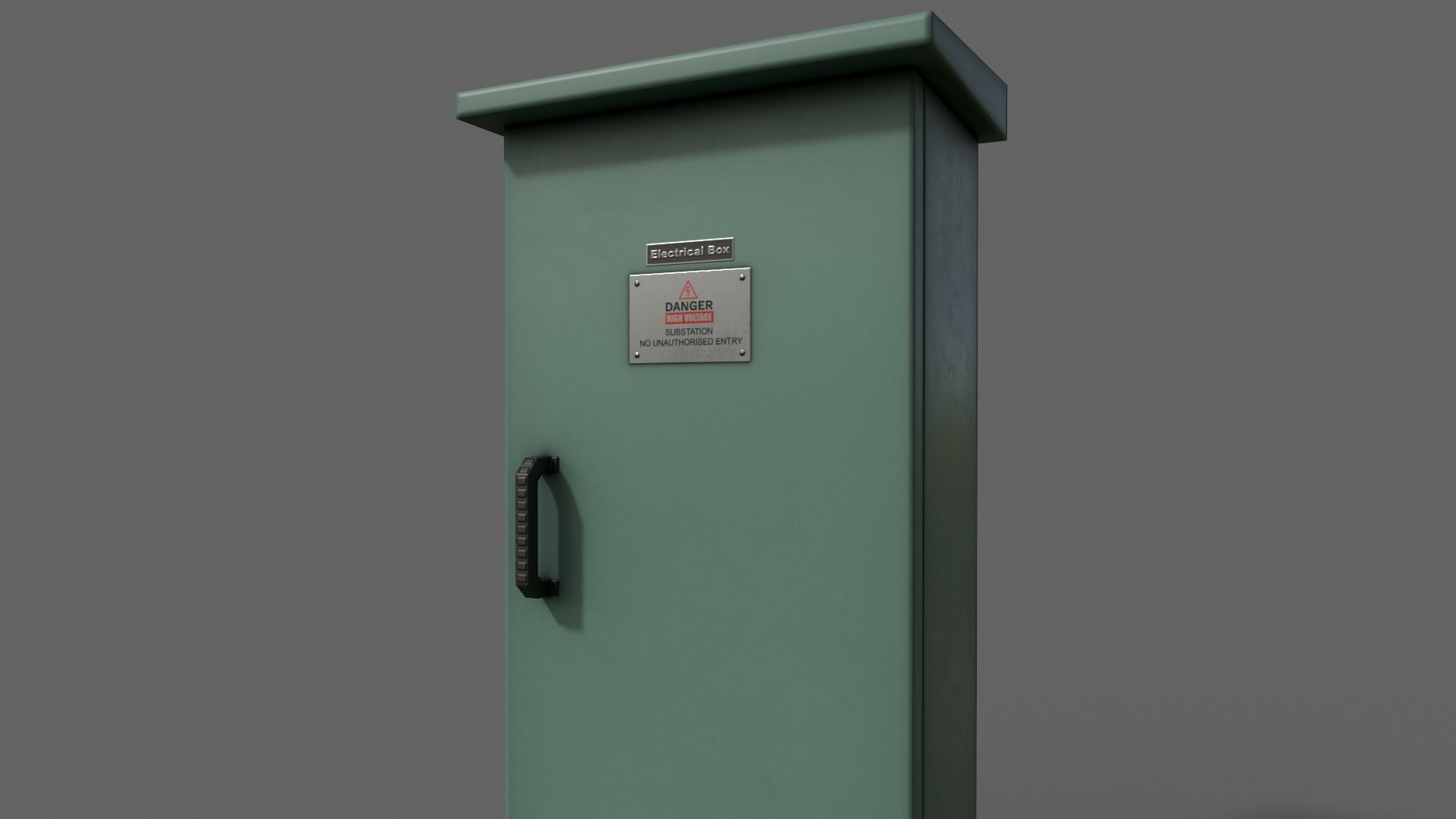 PBR Electric Box Green V5 Low-poly 3D model_3