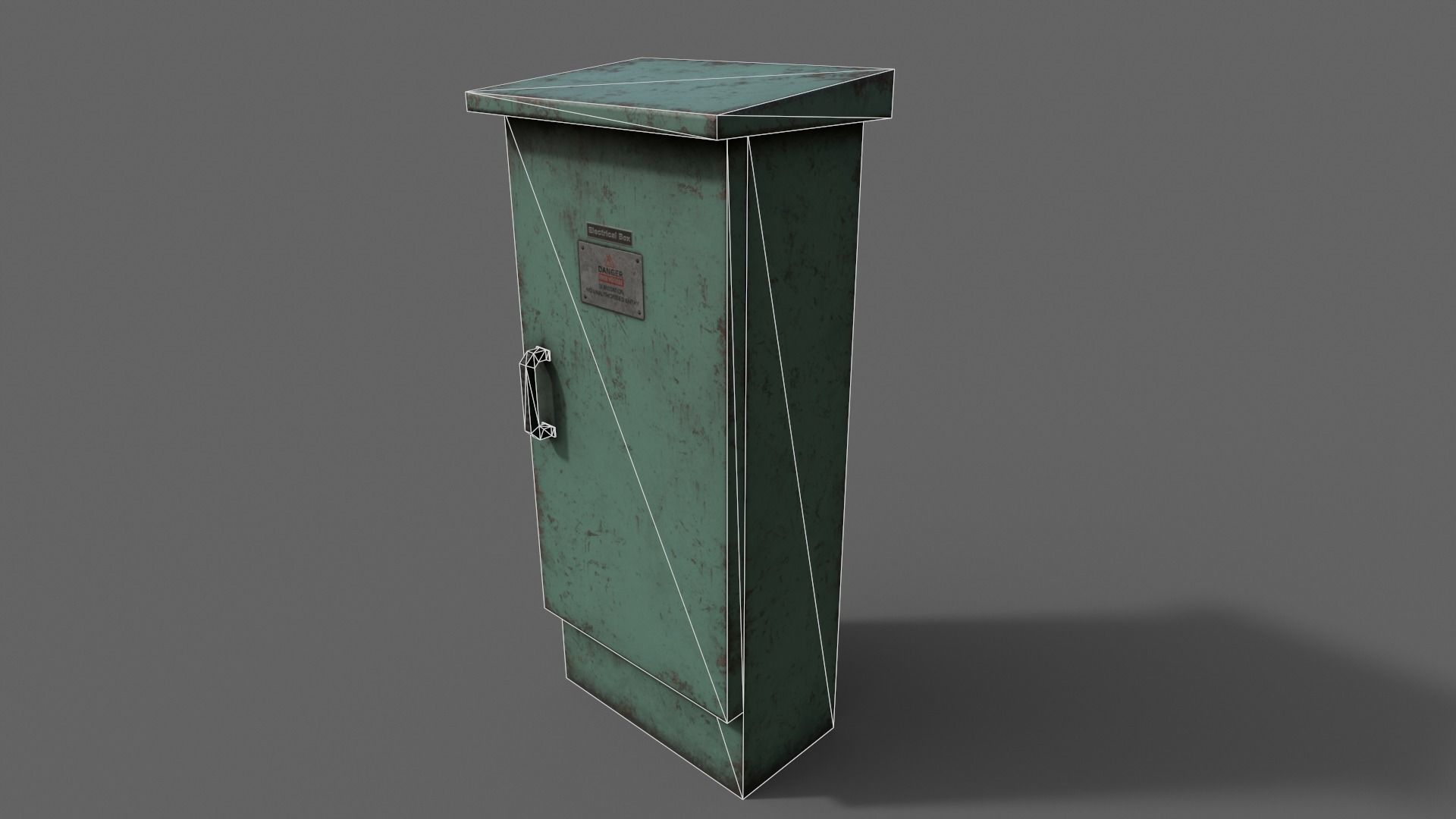 PBR Electric Box Green V5 Low-poly 3D model_21