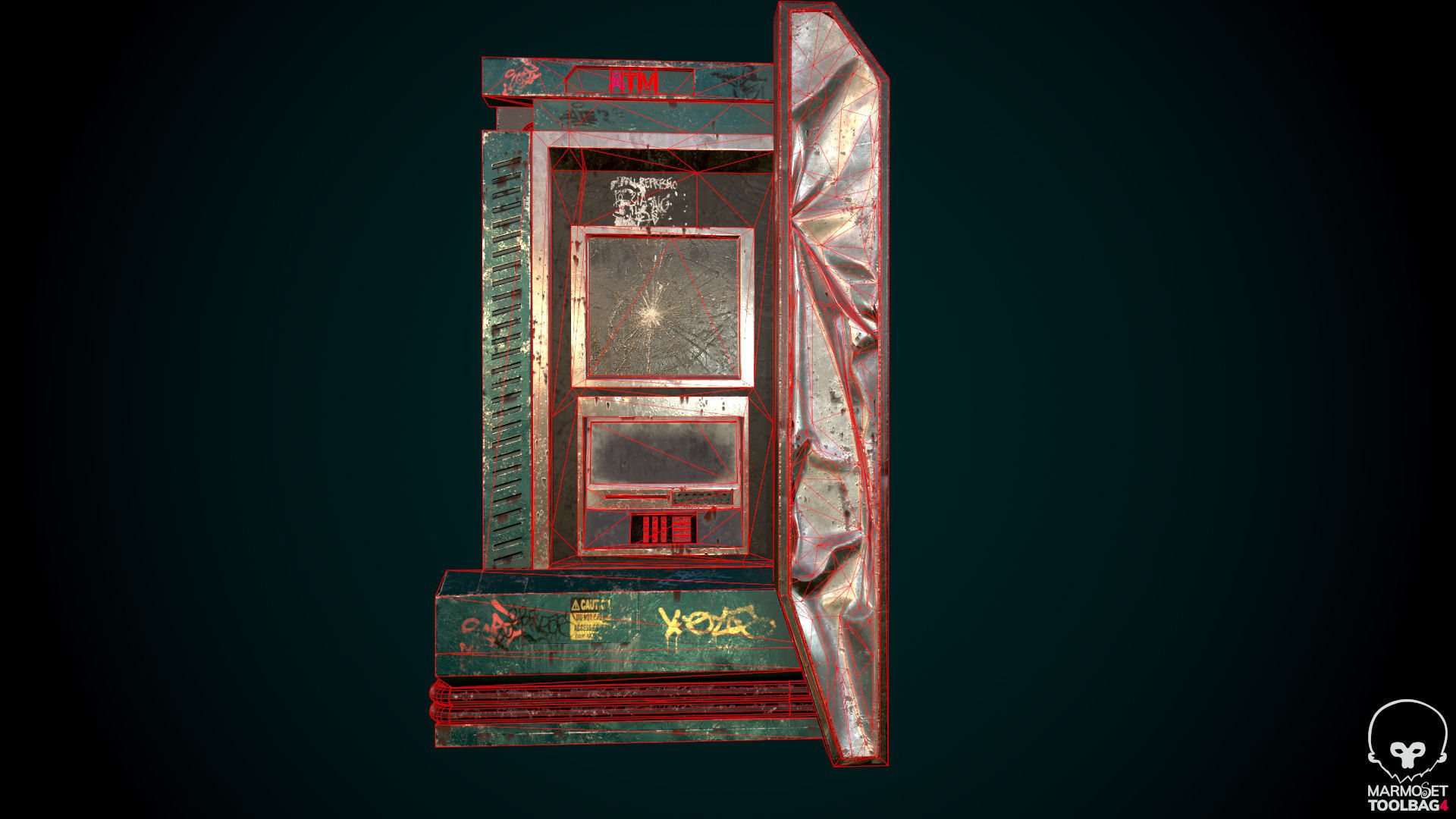 CyberPunk ATM Optimized FOr games  Low-poly 3D model_6