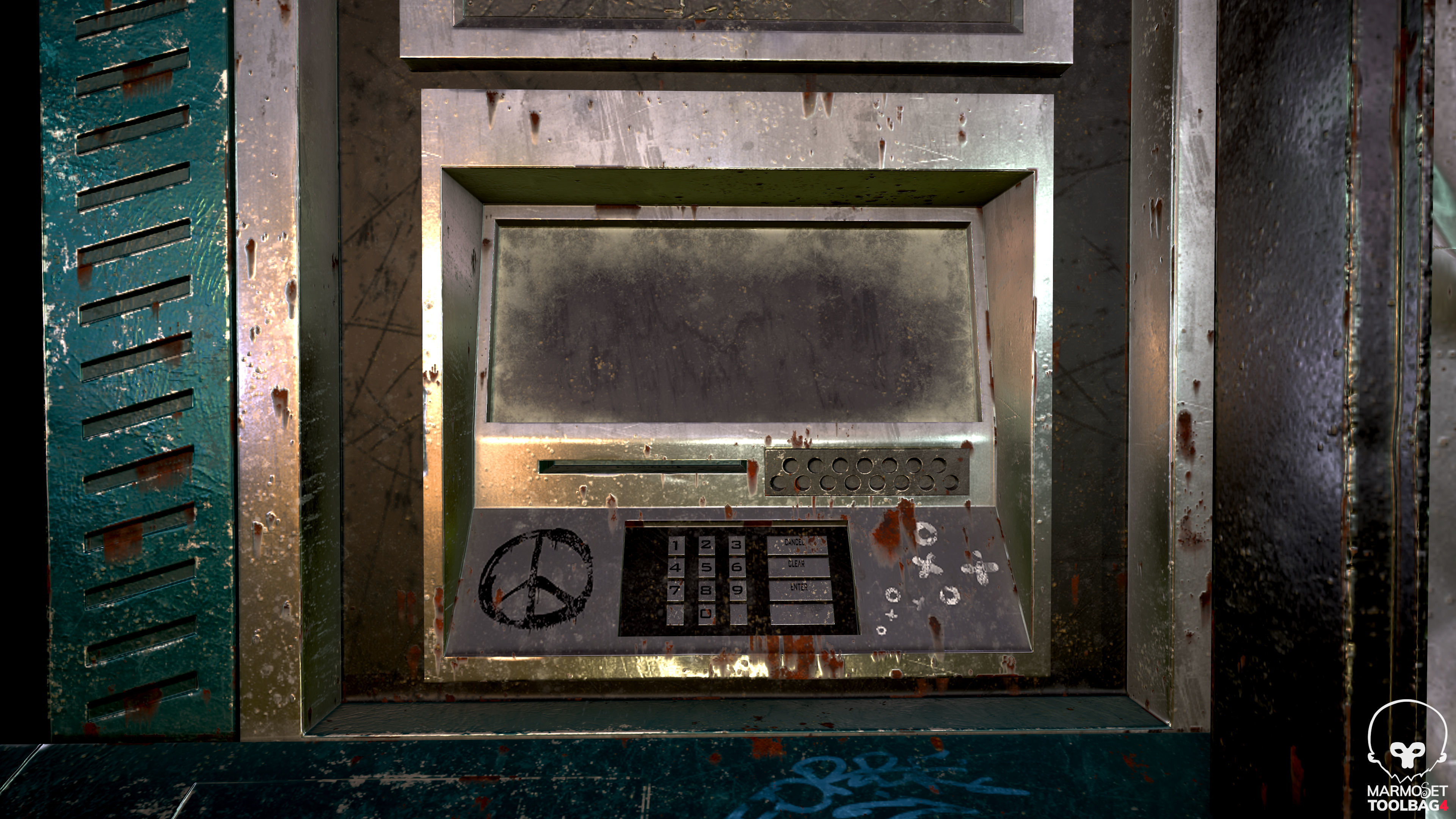 CyberPunk ATM Optimized FOr games  Low-poly 3D model_14