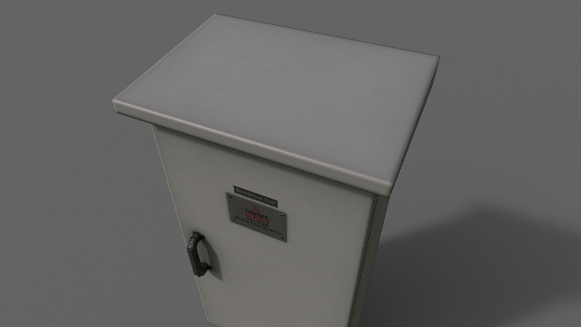 PBR Electric Box LightGrey V5 Low-poly 3D model_5