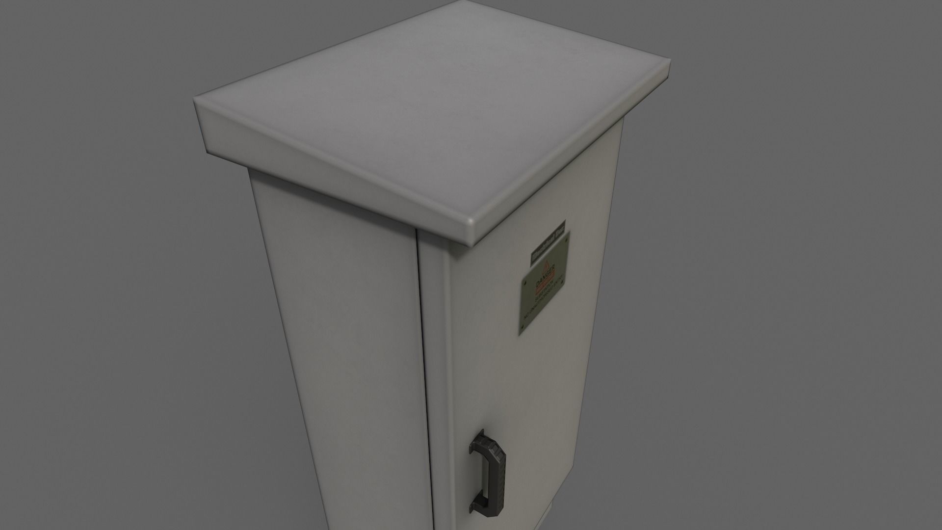 PBR Electric Box LightGrey V5 Low-poly 3D model_4