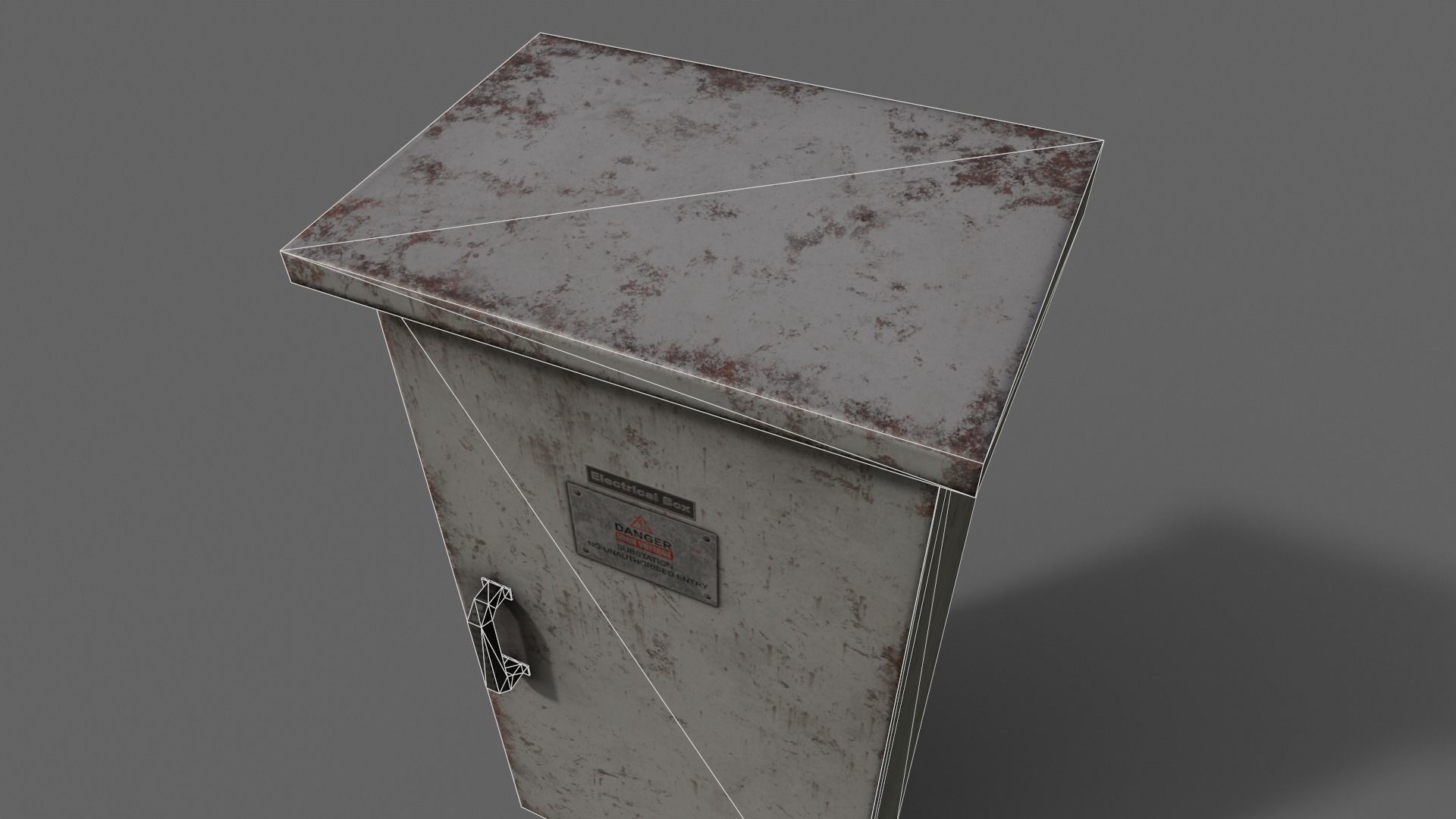 PBR Electric Box LightGrey V5 Low-poly 3D model_19