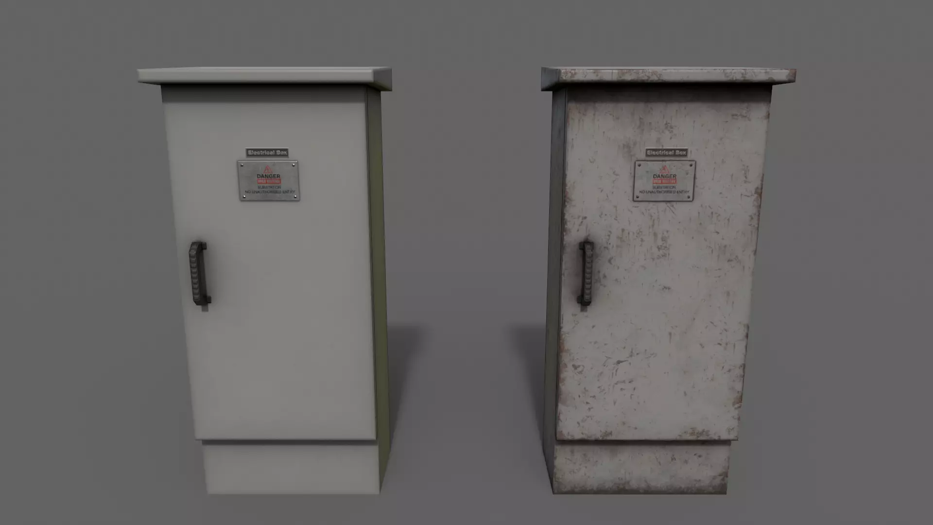 PBR Electric Box LightGrey V5 Low-poly 3D model_0