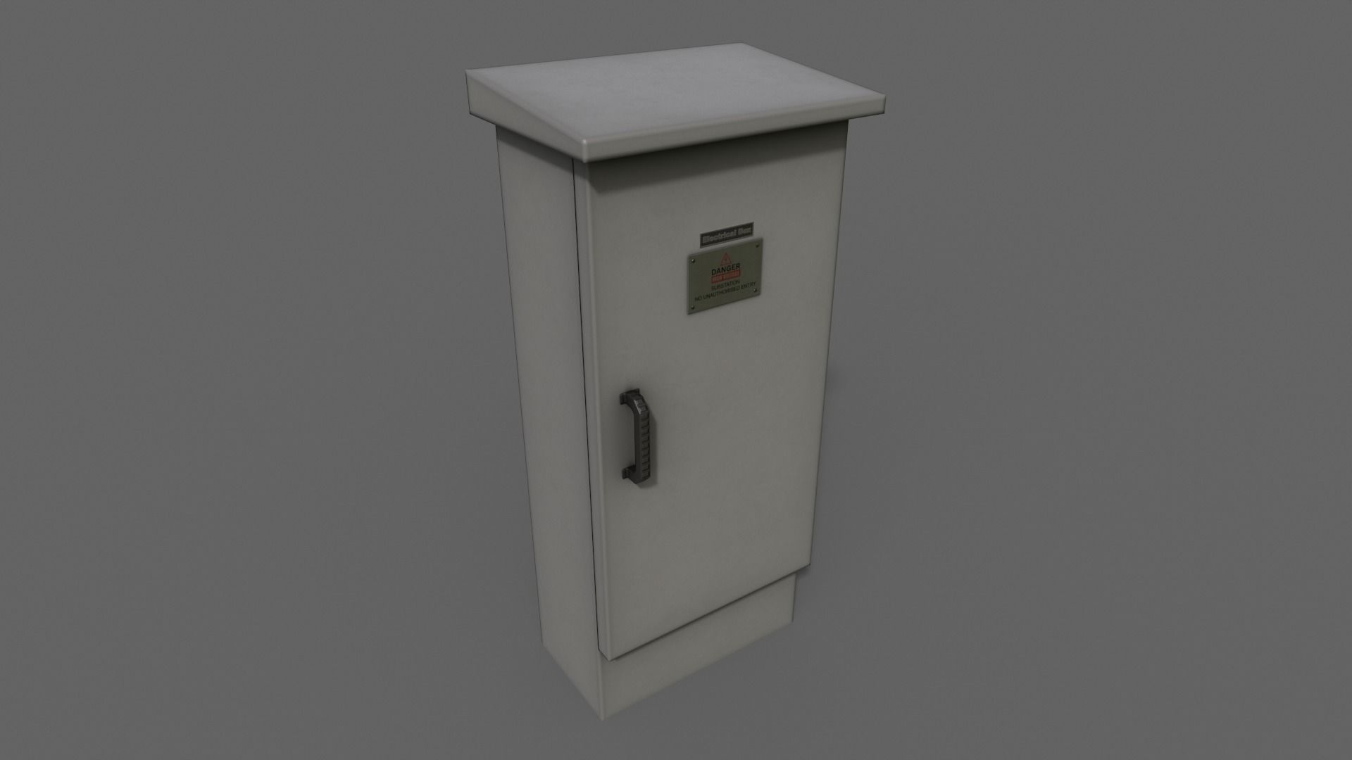PBR Electric Box LightGrey V5 Low-poly 3D model_2