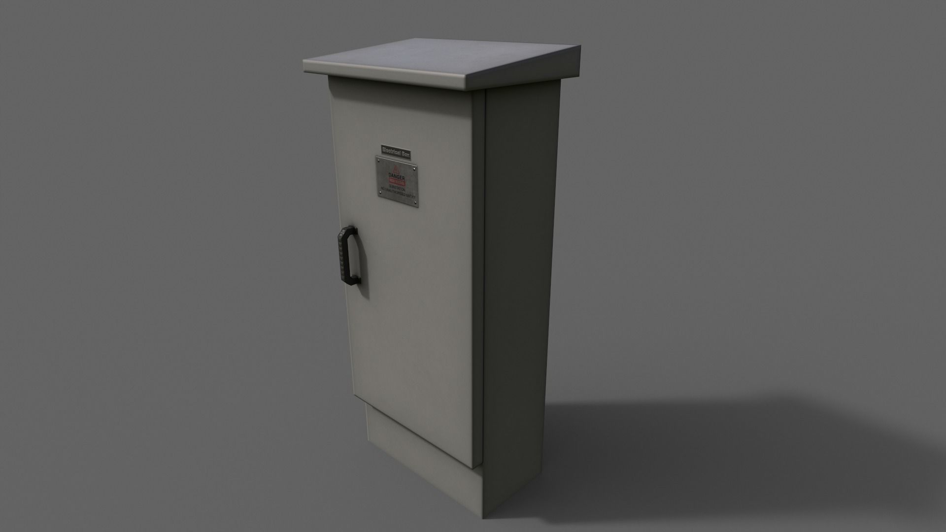 PBR Electric Box LightGrey V5 Low-poly 3D model_7
