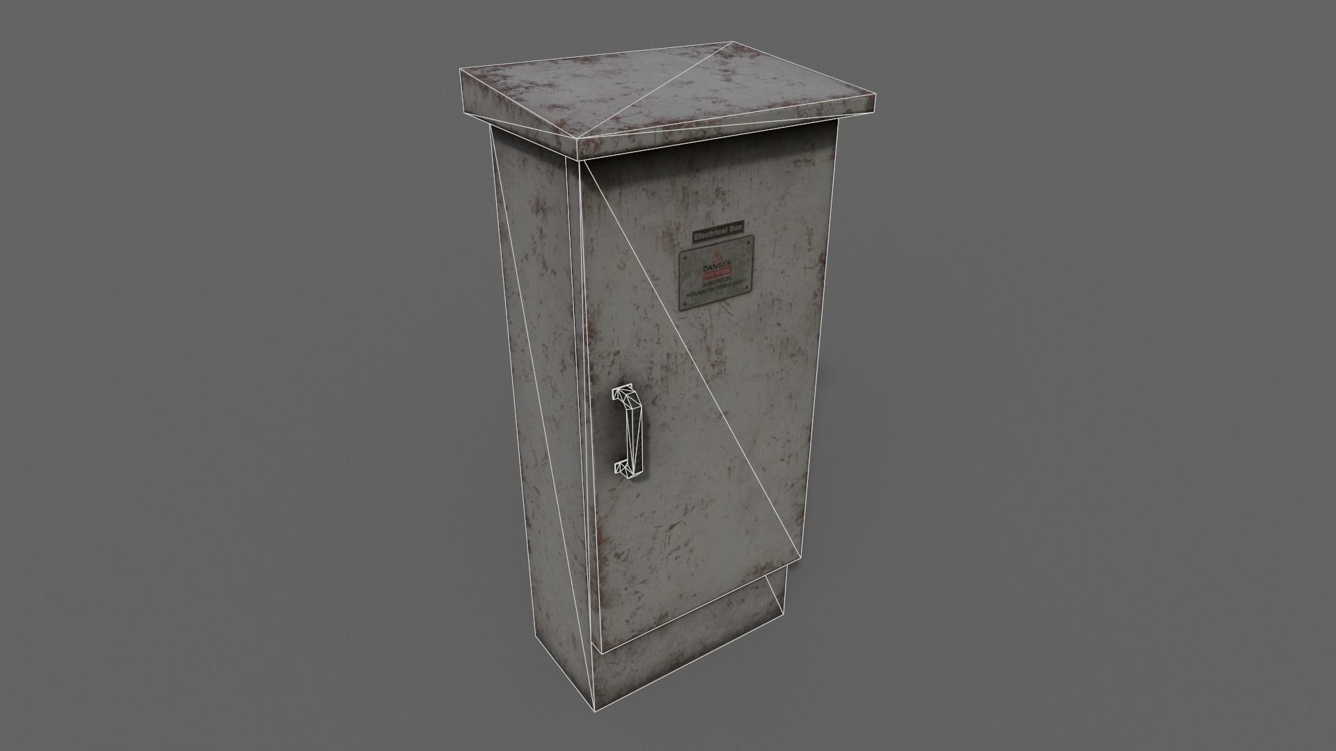 PBR Electric Box LightGrey V5 Low-poly 3D model_16