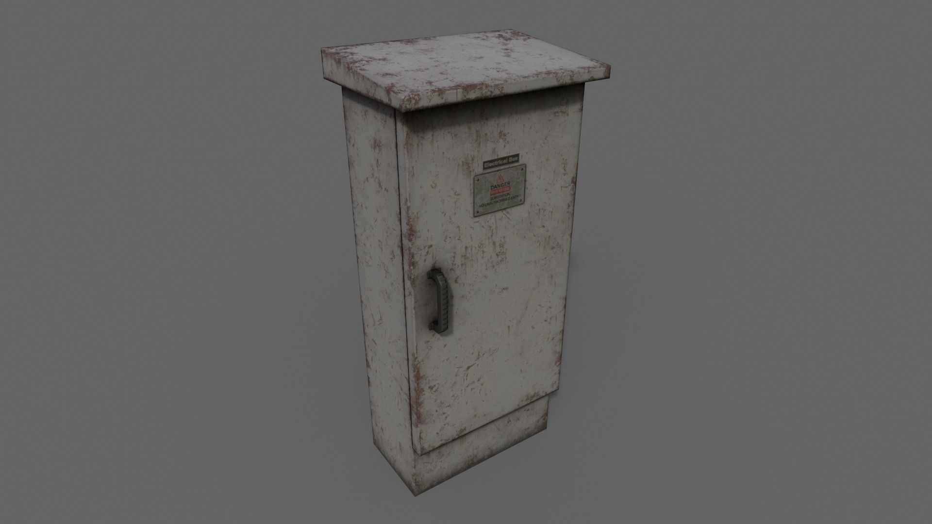 PBR Electric Box LightGrey V5 Low-poly 3D model_9